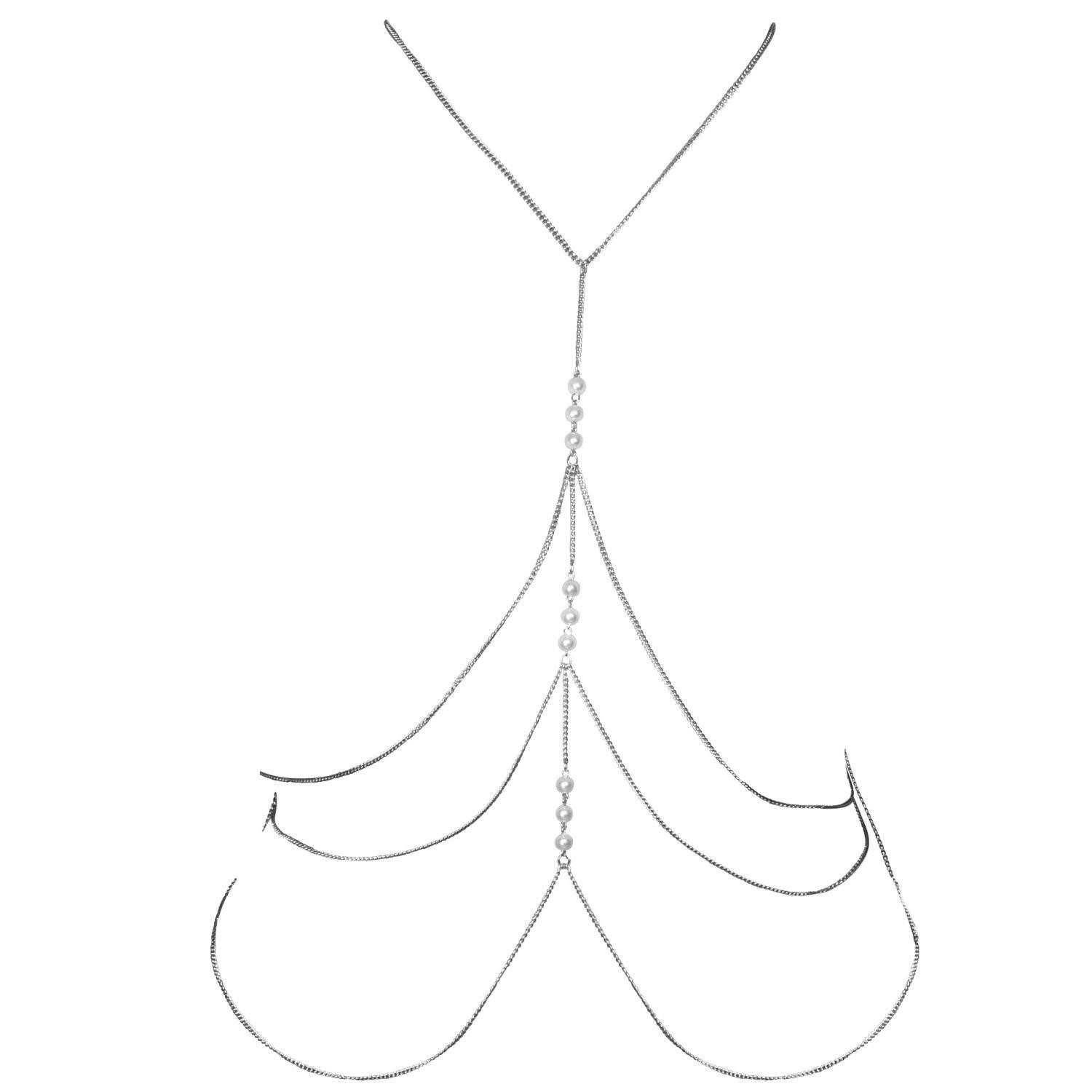 Escora Lange Kette Bodykette mit Perlen C05 sexy