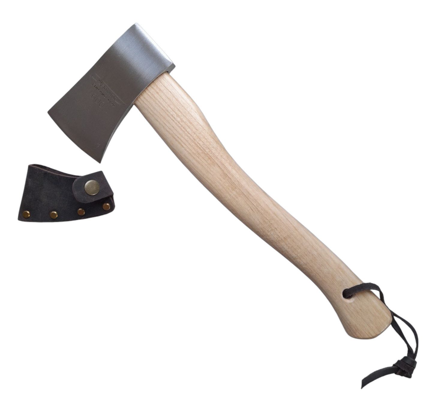 Marttiini Axt Marttiini Campingaxt, Carbonstahl, Eschenholzgriff, braun, 740 g, 38 cm Длина, (2-St), Kopf aus Kohlenstoffstahl; Klingenschutz inklusive