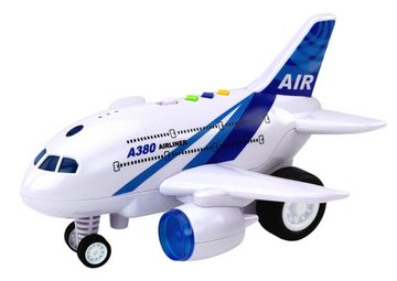 LEAN Toys Spielzeug-Flugzeug Passagierflugzeug Fahrlichter Spielzeug Geräusche Batteriebetrieben