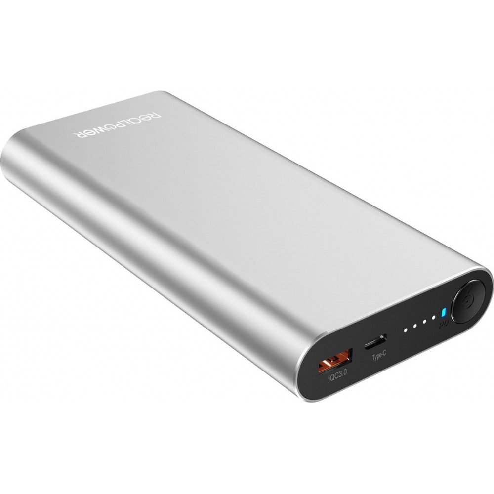Realpower RealPower PB-20000 PD PRO Powerbank silber - Powerbank. Akku Powerbank (5 V V), USB-C PD bis 100 Watt