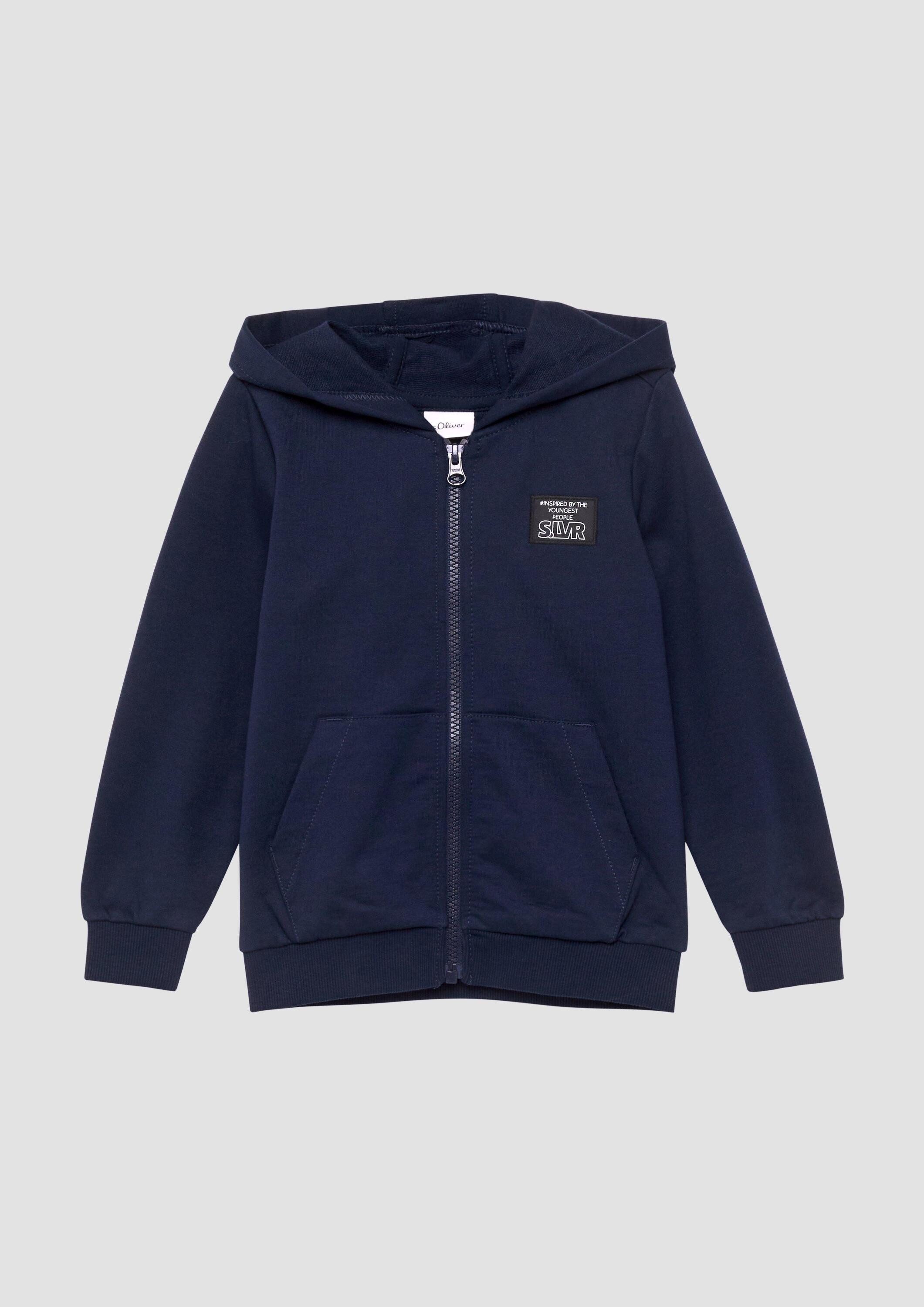 s.Oliver Sweatjacke Sweatshirt Jacke Sweatshirt-Jacke mit Kapuze und Kängurutaschen