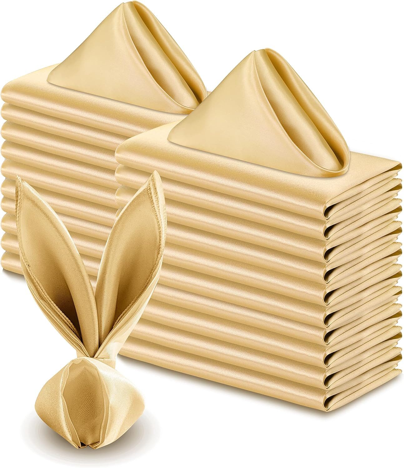 LIANNA Stoffserviette Goldene Servietten 43x43 cm, 20 Stück, waschbar, (Set, 20 St., Goldene Servietten 43x43 cm, 20 Stück, waschbar)