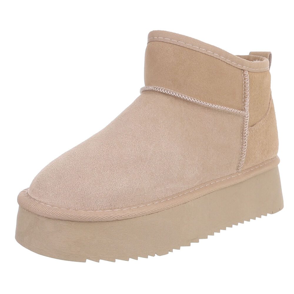 Damen Leder Plateau Boots Freizeit & Alltag Snowboots