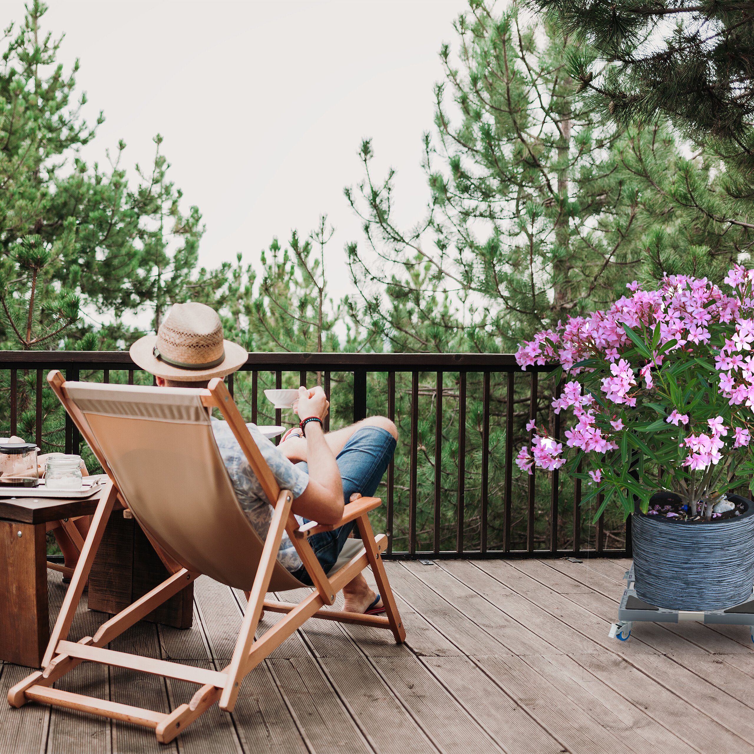 relaxdays Pflanzenroller Ausziehbarer Pflanzenroller eckig