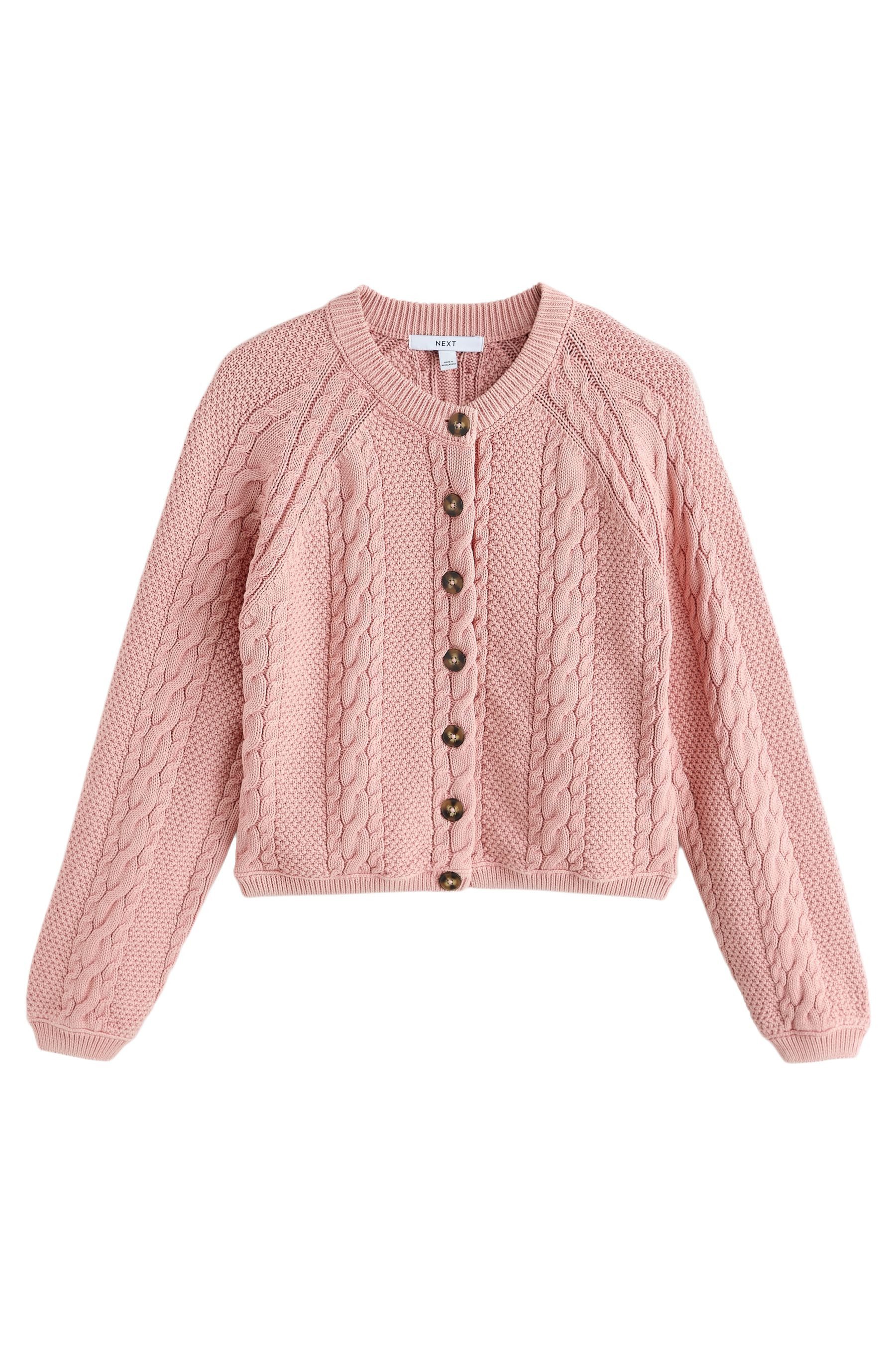 Cardigan Langärmelige Strickjacke mit Zopfmuster