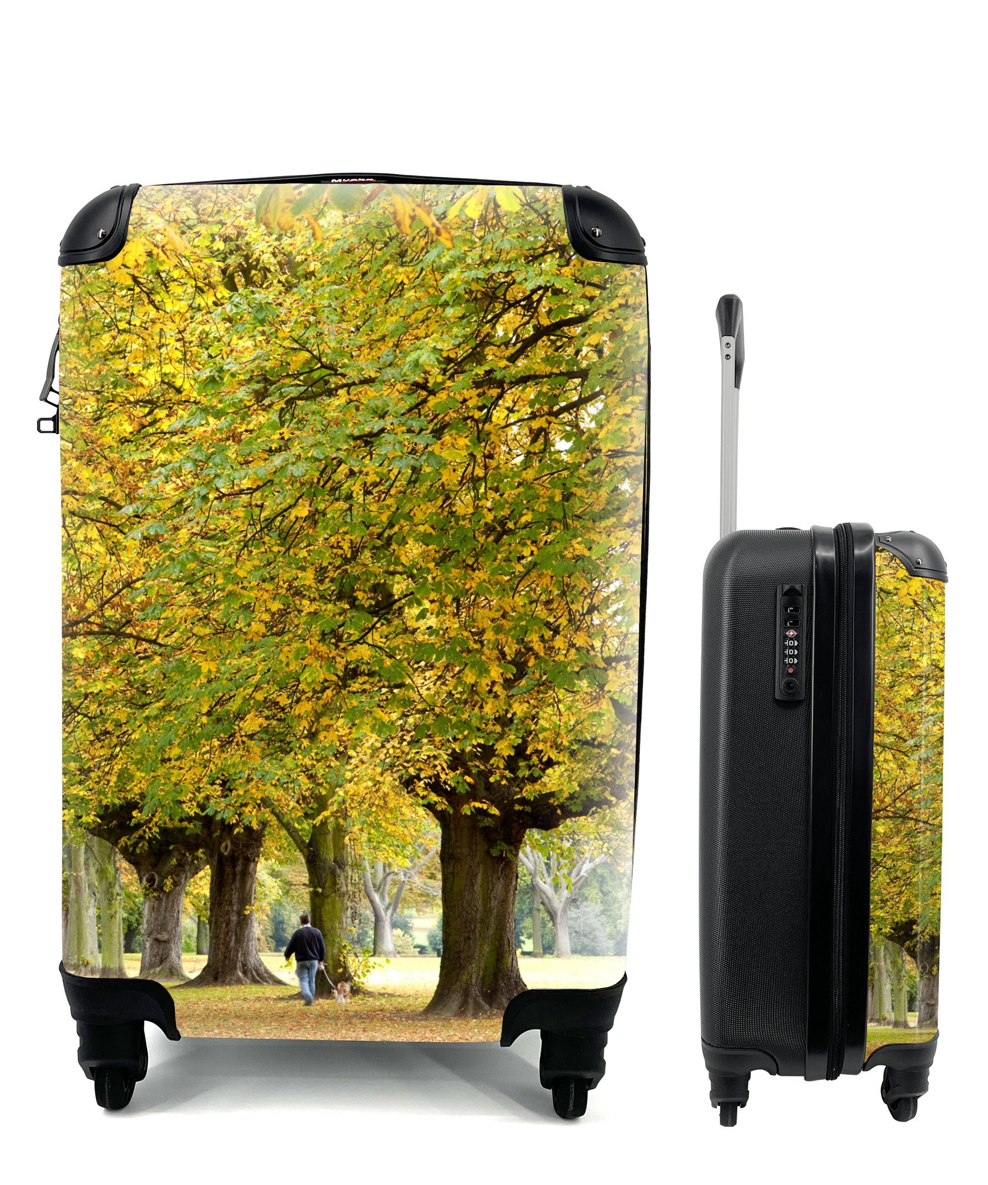 MuchoWow Handgepäckkoffer Kastanienbäume rollen, in Rollen, einer Reisekoffer Reisetasche mit Northampton, in 4 für England, Handgepäck Trolley, Ferien, Reihe