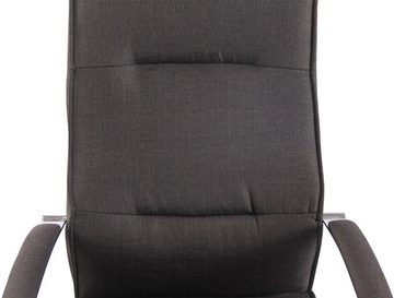 TPFLiving Bürostuhl Portofino mit bequemer Rückenlehne - höhenverstellbar und 360° drehbar (Schreibtischstuhl, Drehstuhl, Chefsessel, Bürostuhl XXL), Gestell: Metall chrom - Sitz: Stoff dunkelgrau