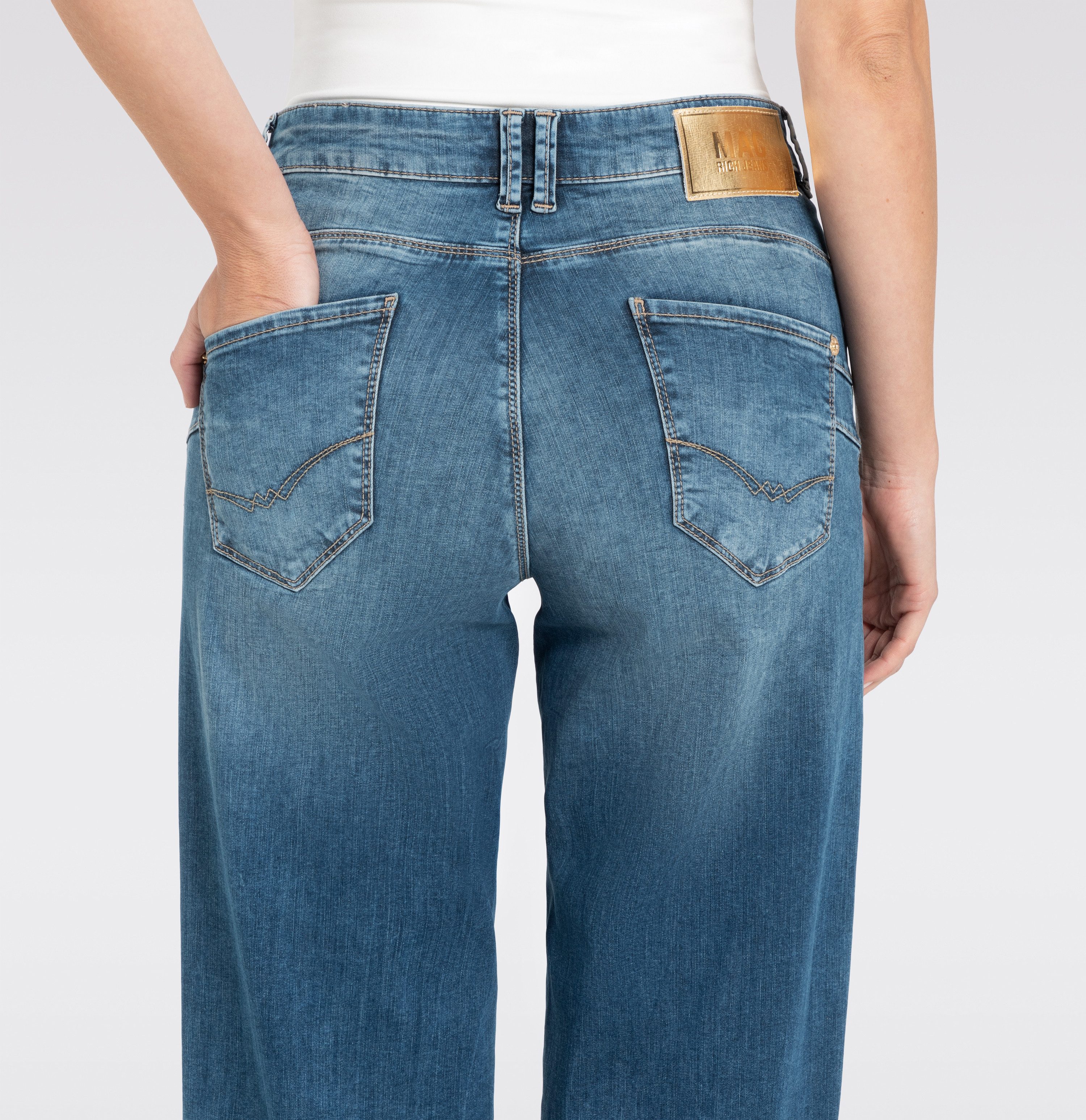 MAC Stretch-Jeans RICH PALAZZO Naht-Details an den Gesäßtaschen – Bild 5 von 5