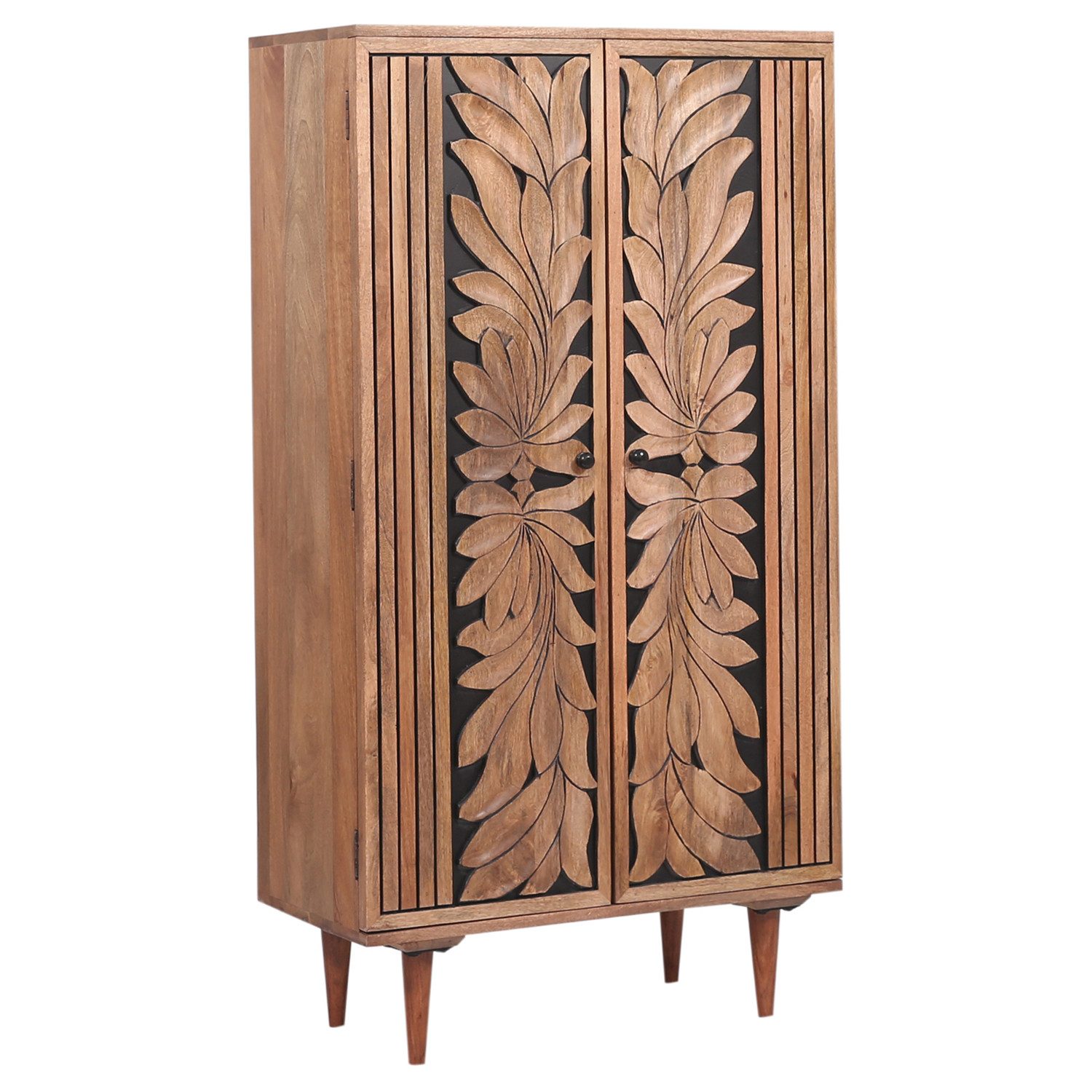Marrakesch Orient & Mediterran Interior Hochkommode Aday Kleiderschrank – Massivholz, handgeschnitzt, 150 cm, Boho Stil