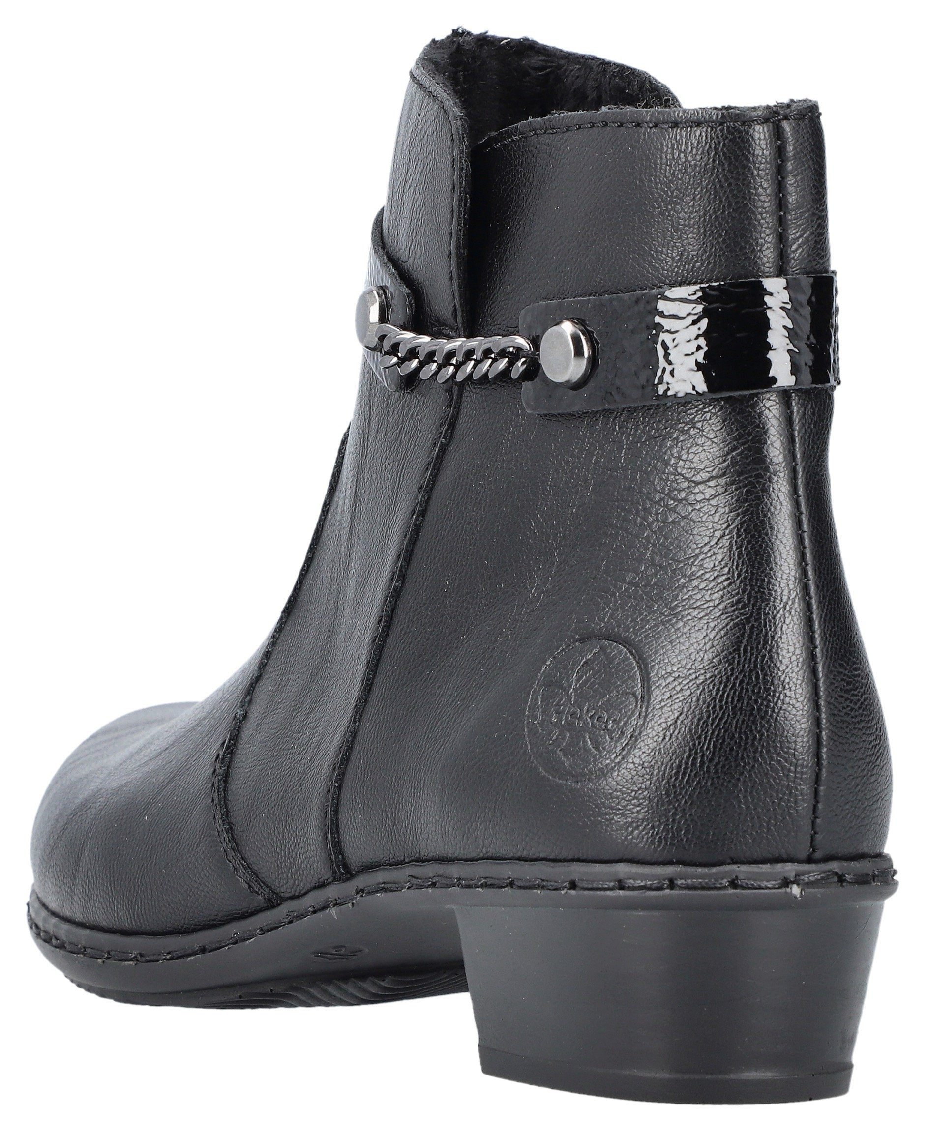 Stiefelette Zierkette schmale Rieker kleiner Form Schaft, am mit