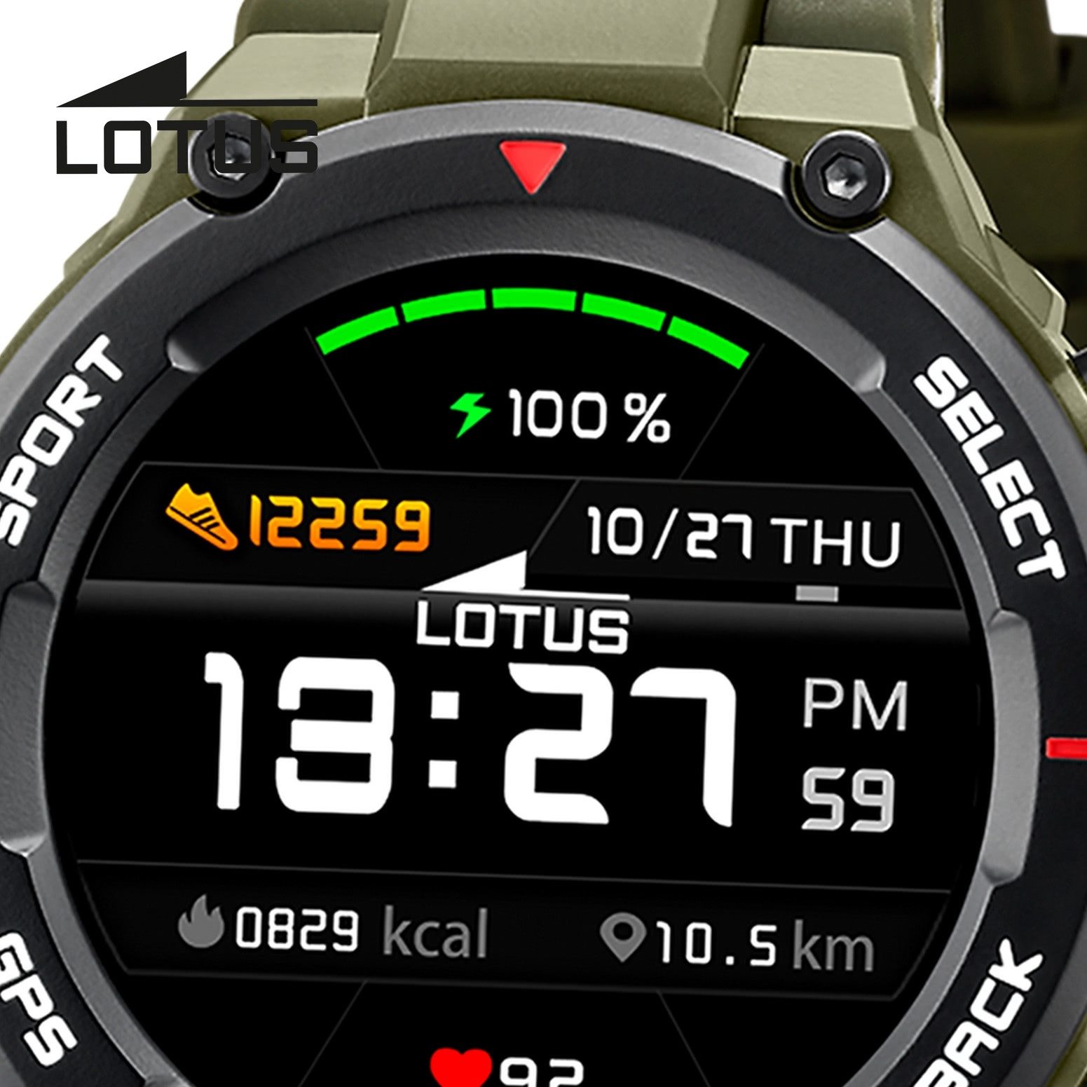 Lotus Multifunktionsuhr Lotus Herrenuhr Silikon grün Lotus, (Multifunktionsuhr), Herren Armbanduhr rund, extra groß (ca. 50,8mm), Edelstahl