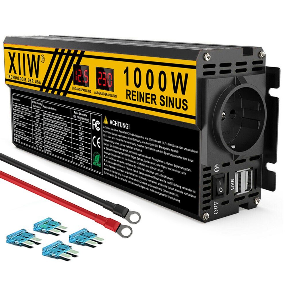 MUPOO Spannungswandler »Spannungswandler Reiner Sinus Wechselrichter 2USB  Power inverter«, 1000W/2000W,12V-230V online kaufen | OTTO