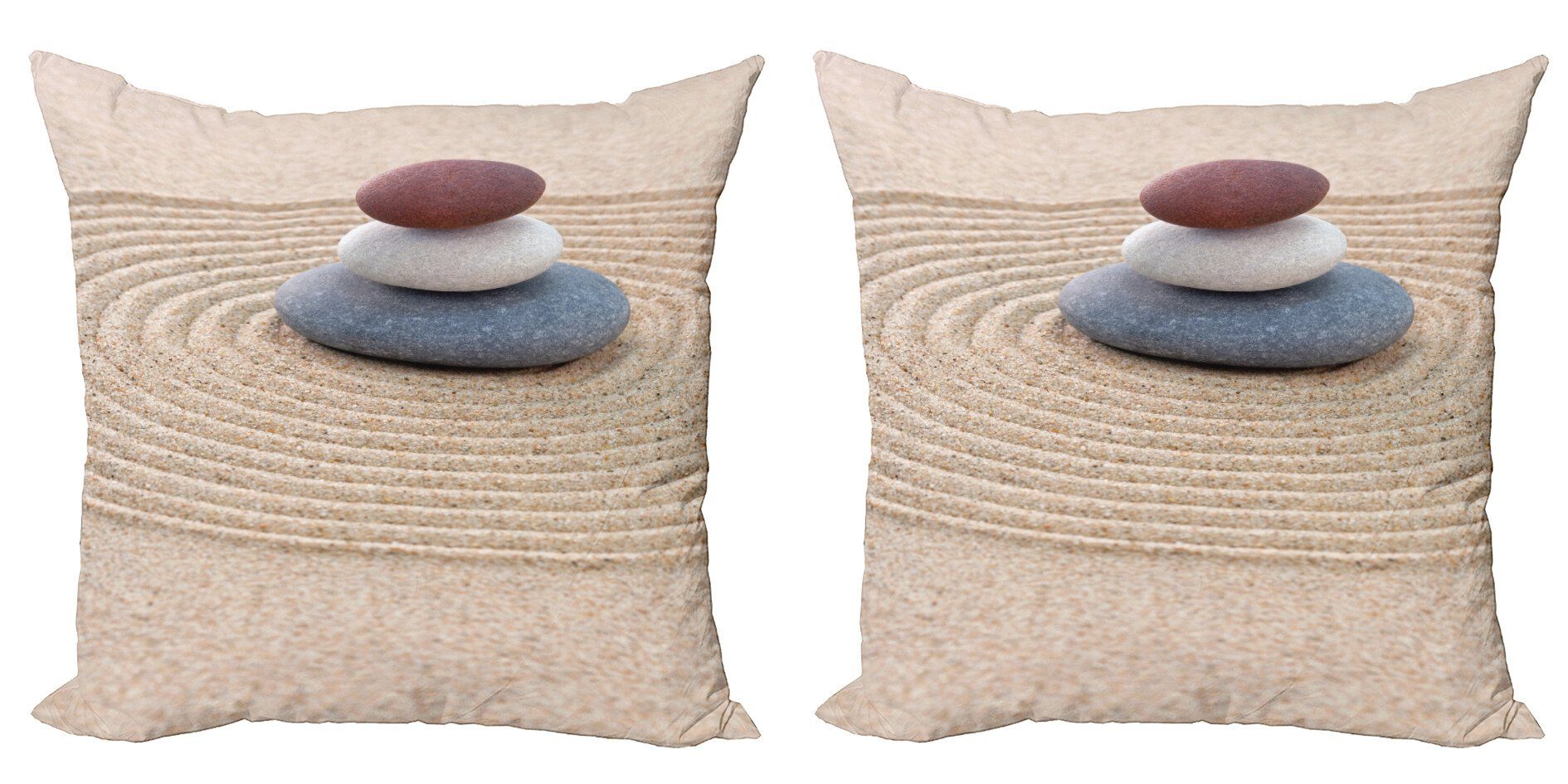 Modern Steine Doppelseitiger 3 Kissenbezüge (2 Sand Accent Rock wirbelnden Stück), Abakuhaus ​​auf Digitaldruck,