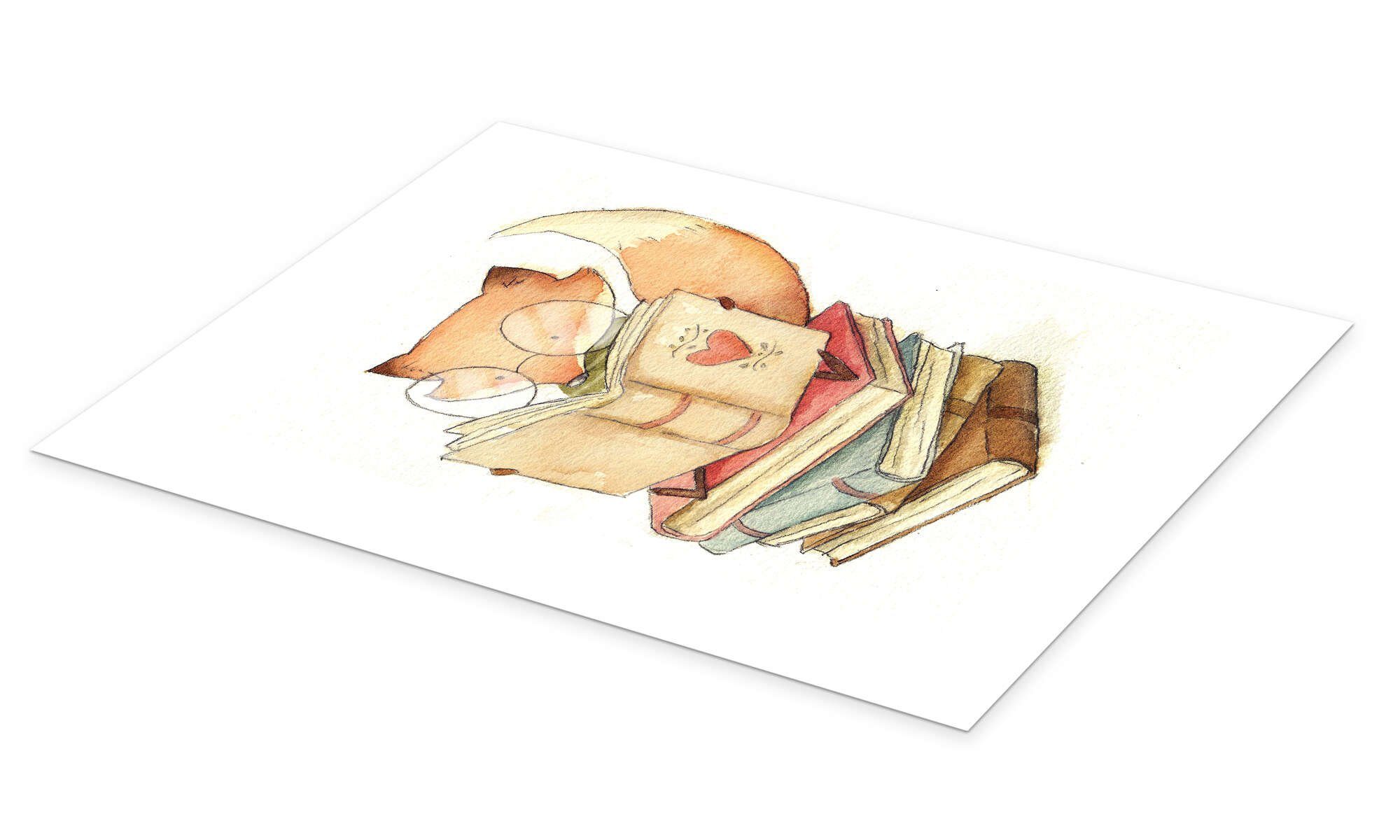 Posterlounge Wandbild Buchliebhaber, Mike Koubou, erhältlich als Poster, Leinwandbild, Wandsticker oder Acrylglasbild