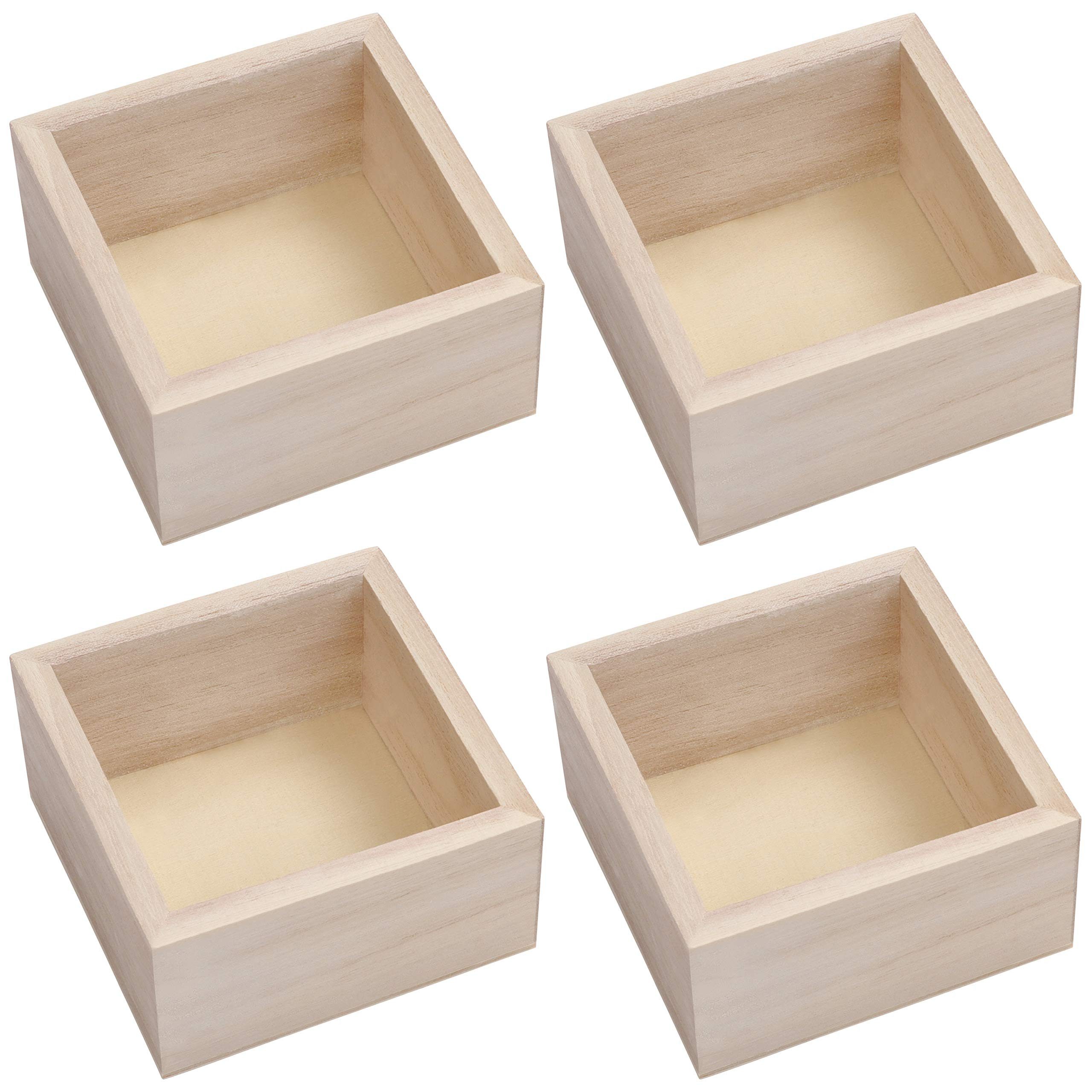 Belle Vous Aufbewahrungsbox Holzkiste Quadratisch 4 Stück 9,5x9,5x5cm (4 St günstig online kaufen