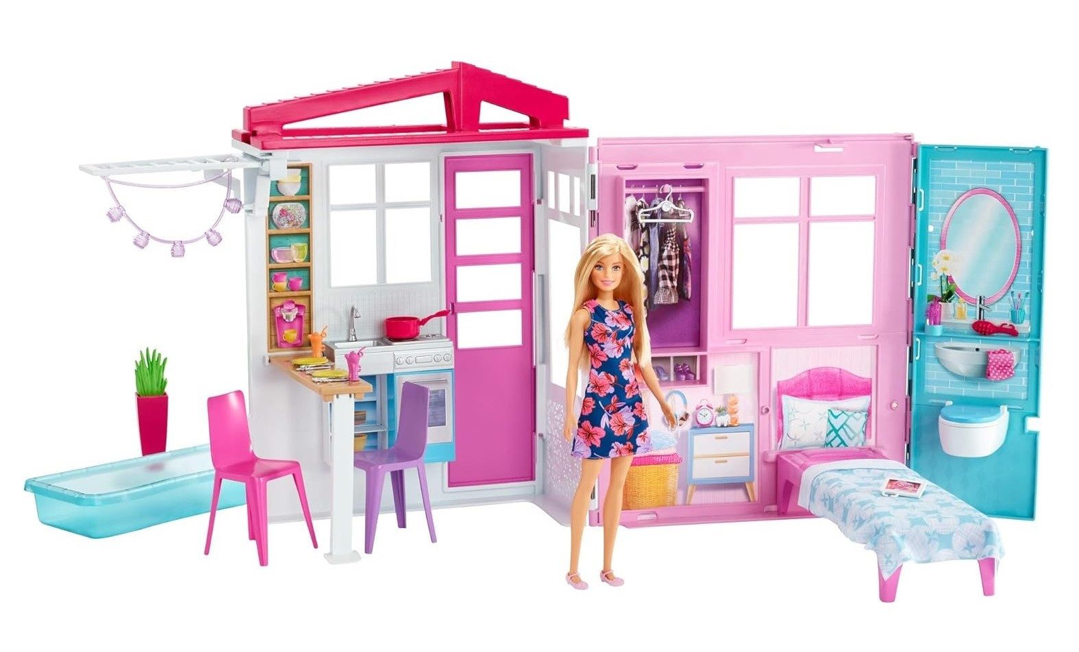 Barbie Куклыhaus mit Küche, Schlafzimmer, Badezimmer & Pool