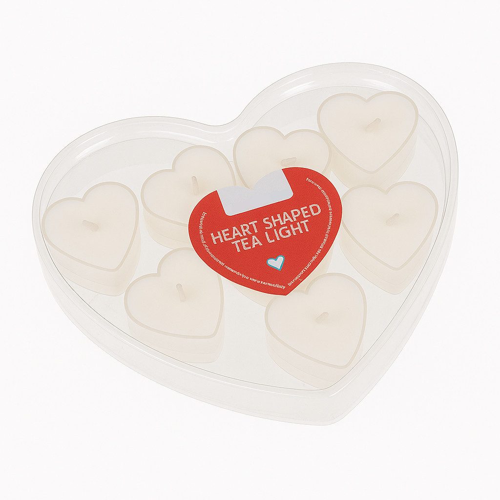 what the shop Teelicht Чайные свечи Herzform – 8 Stück in Herzverpackung, rot oder weiß, 4x4 cm, Romantischer Свечиschein für jeden Anlass