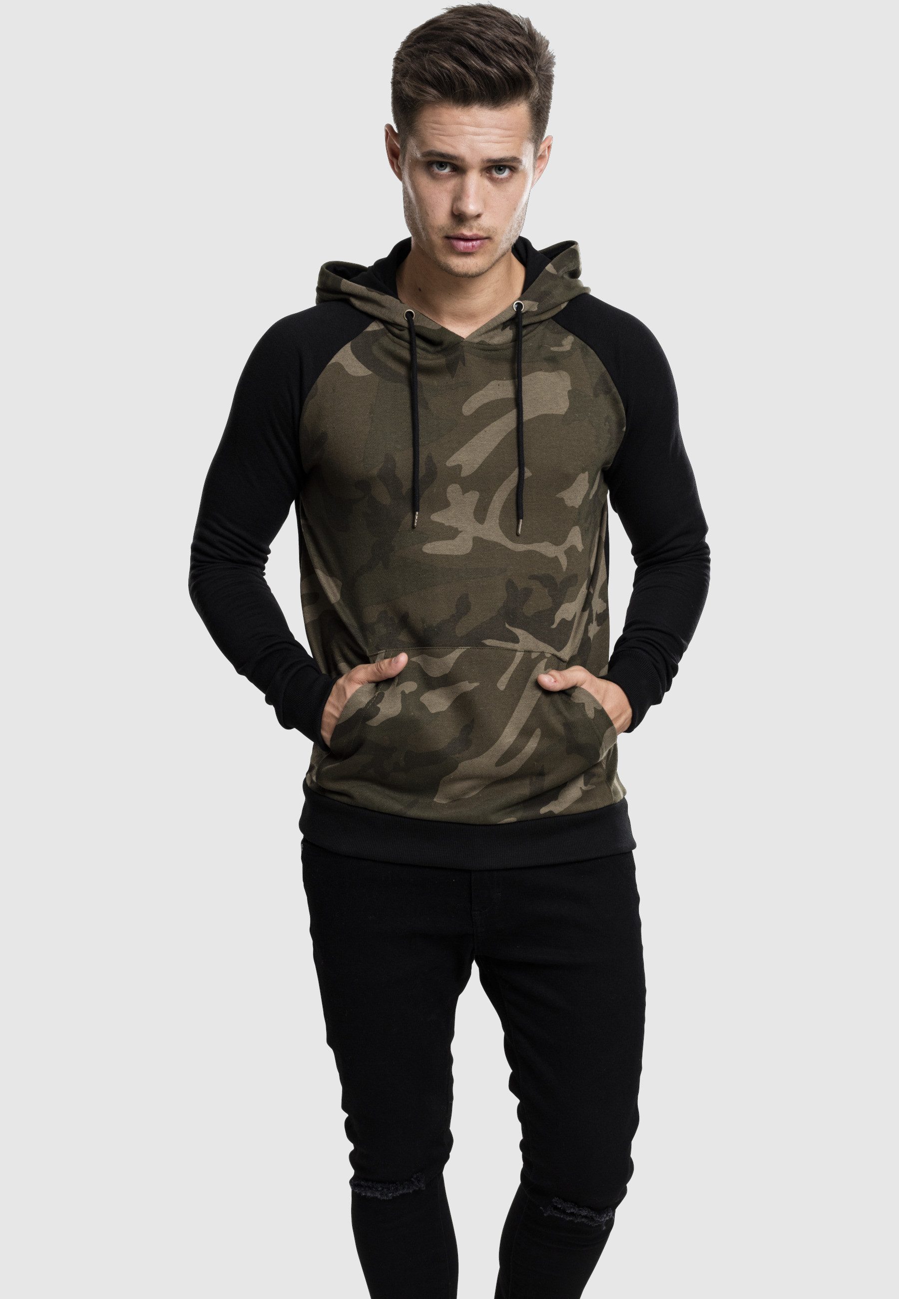 URBAN CLASSICS Sweatshirt Urban Classics Herren Camo Contrast Raglan Hoody (1-tlg)