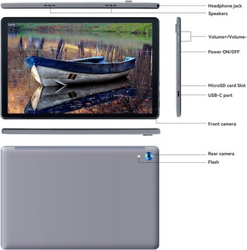 Yicty 8 GB RAM 5000 mAh große Kapazität Akku 8 MP / 5 MP Kamera Tablet (10", 128 GB, Android 13, WiFi 6, Ultimatives Technologieerlebnis: Ihr Begleiter für Unterhaltung)