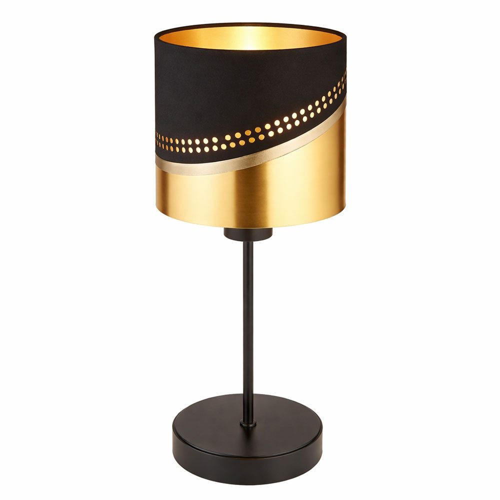 GLOBO LIGHTING LED Tischleuchte, Leuchtmittel inklusive, Warmweiß, Tischleuchte Beistellleuchte Nachttischlampe schwarz gold LED H 38 cm