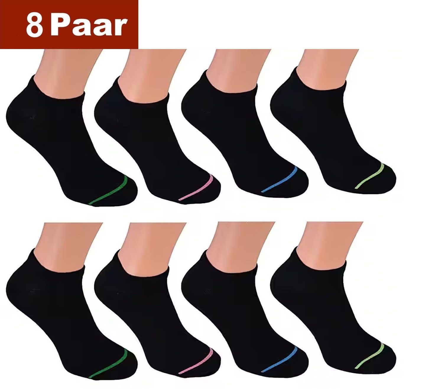 Cocain underwear Sneakersocken Bunte Kurze Herren Sneaker Socken Füsslinge Söckchen Baumwolle bunt (Spar-Set, 8-Paar) verschiedene Modelle - Baumwolle