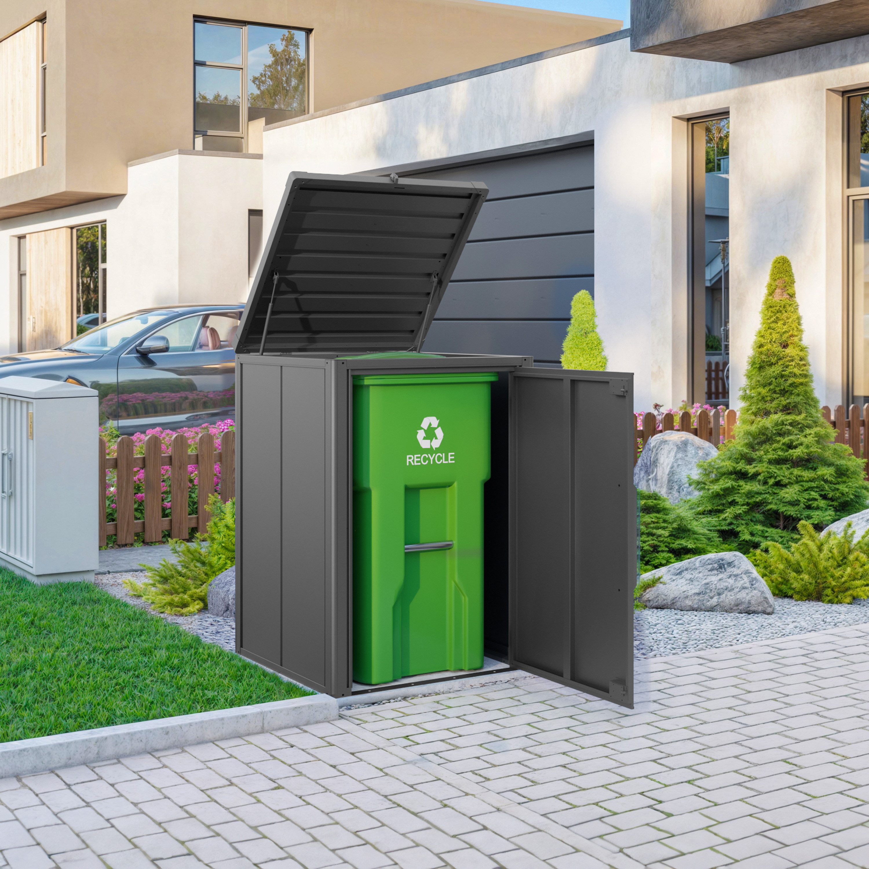 GFP Mülltonnenbox Mülltonnenverkleidung Müllbox Greta, 84x84x120 cm
