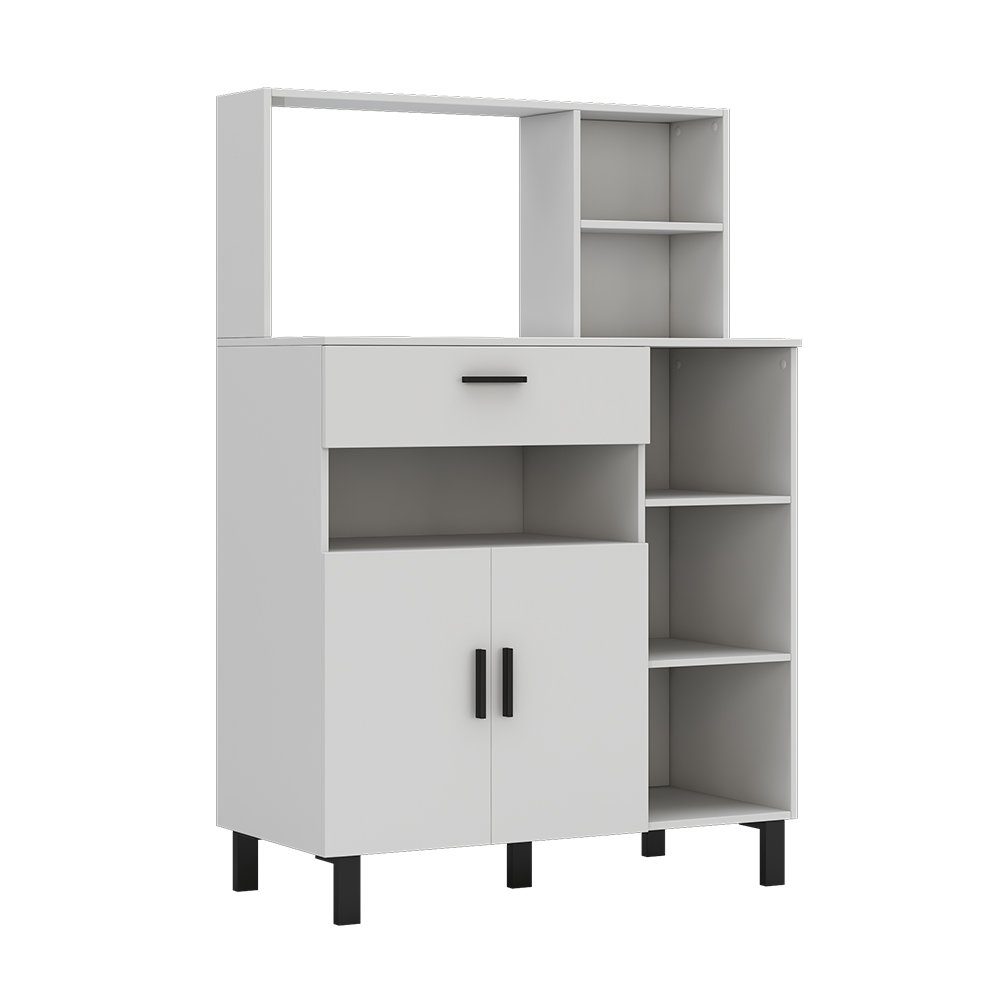 Livinity® Küchenbuffet Vitrinenschrank EMANUEL Weiß