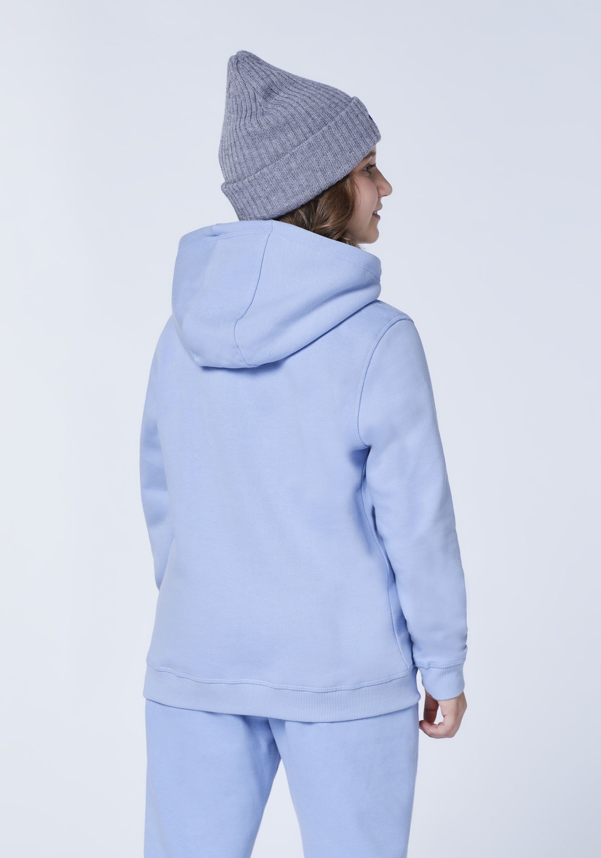 mit Label-Motiv Sylt Blue Brunnera glitzerndem Polo Sweatshirt