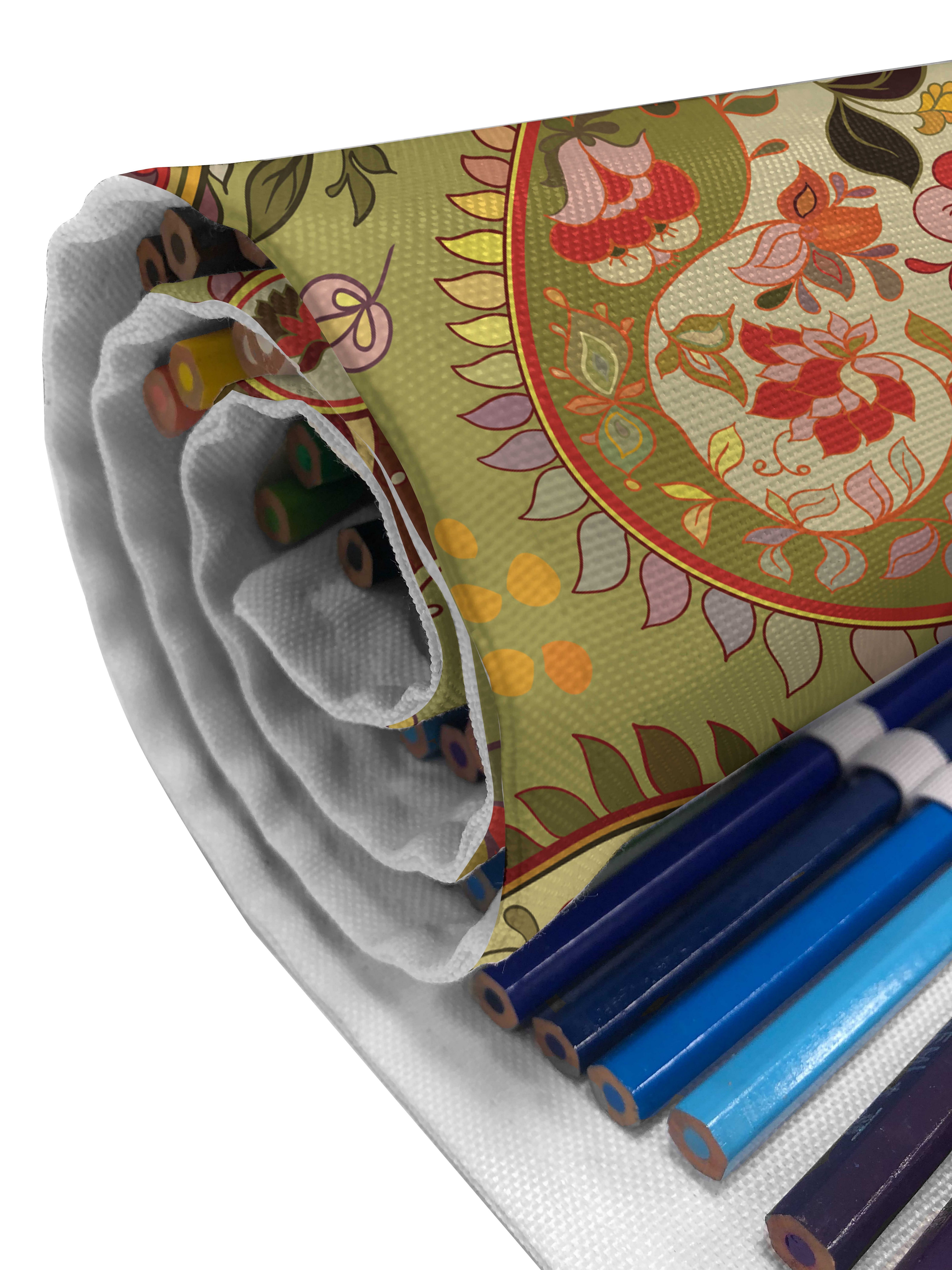 Abakuhaus Federmäppchen langlebig Stiftablage tragbar Organizer, Mehrfarbig persischer Segeltuch Bunter und Stil Paisley