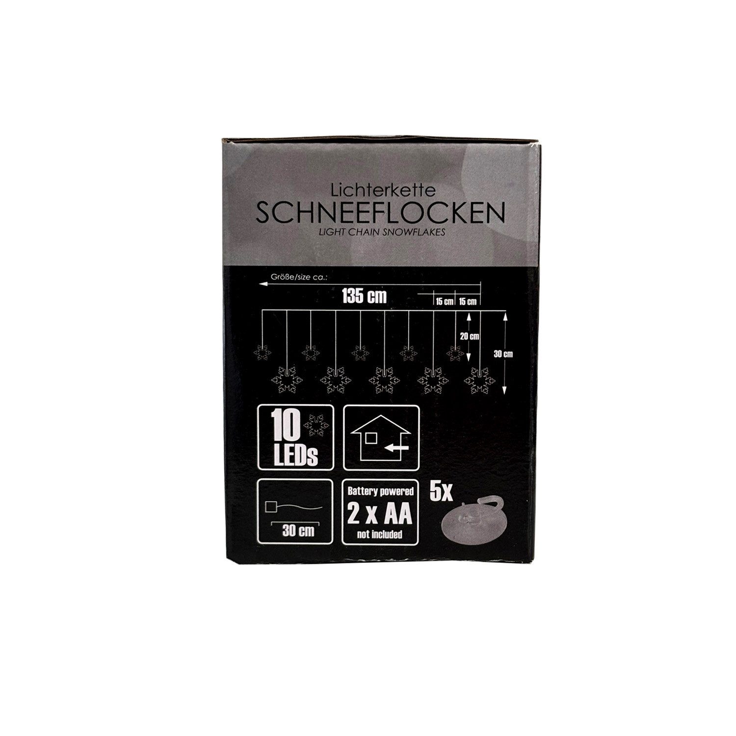 Mojawo Lichtervorhang Lichterkette Lichtervorhang Schneeflocke Beleuchtung 10 LEDs Batterie
