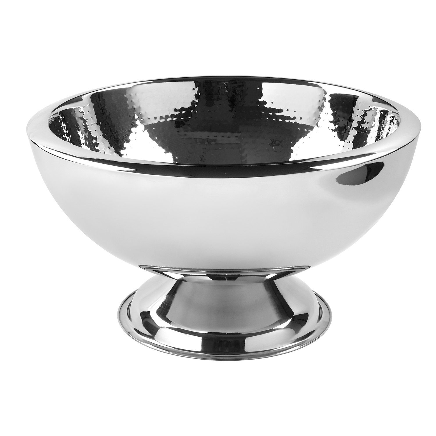 Fink Wein- und Sektkühler KALAS Punchbowl - silber - Edelstahl - H. 25cm x B. 43cm x D. 43cm, Weinkühler Sektkühler - Eleganter Flaschenkühler für jede Feier