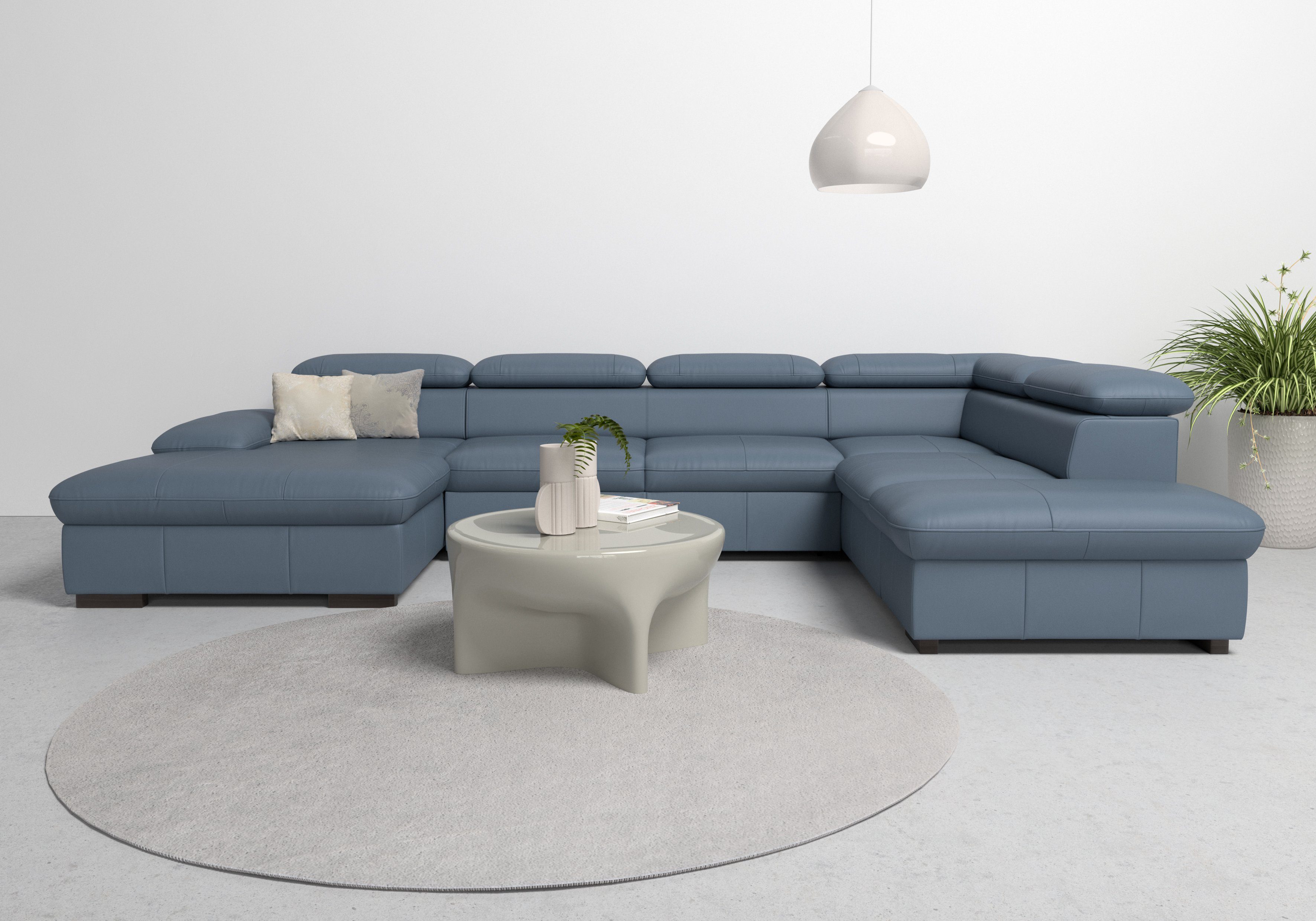 Home affaire Wohnlandschaft Alberto U-Form, mit Kopfteilverstellung, wahlweise mit Bettfunktion