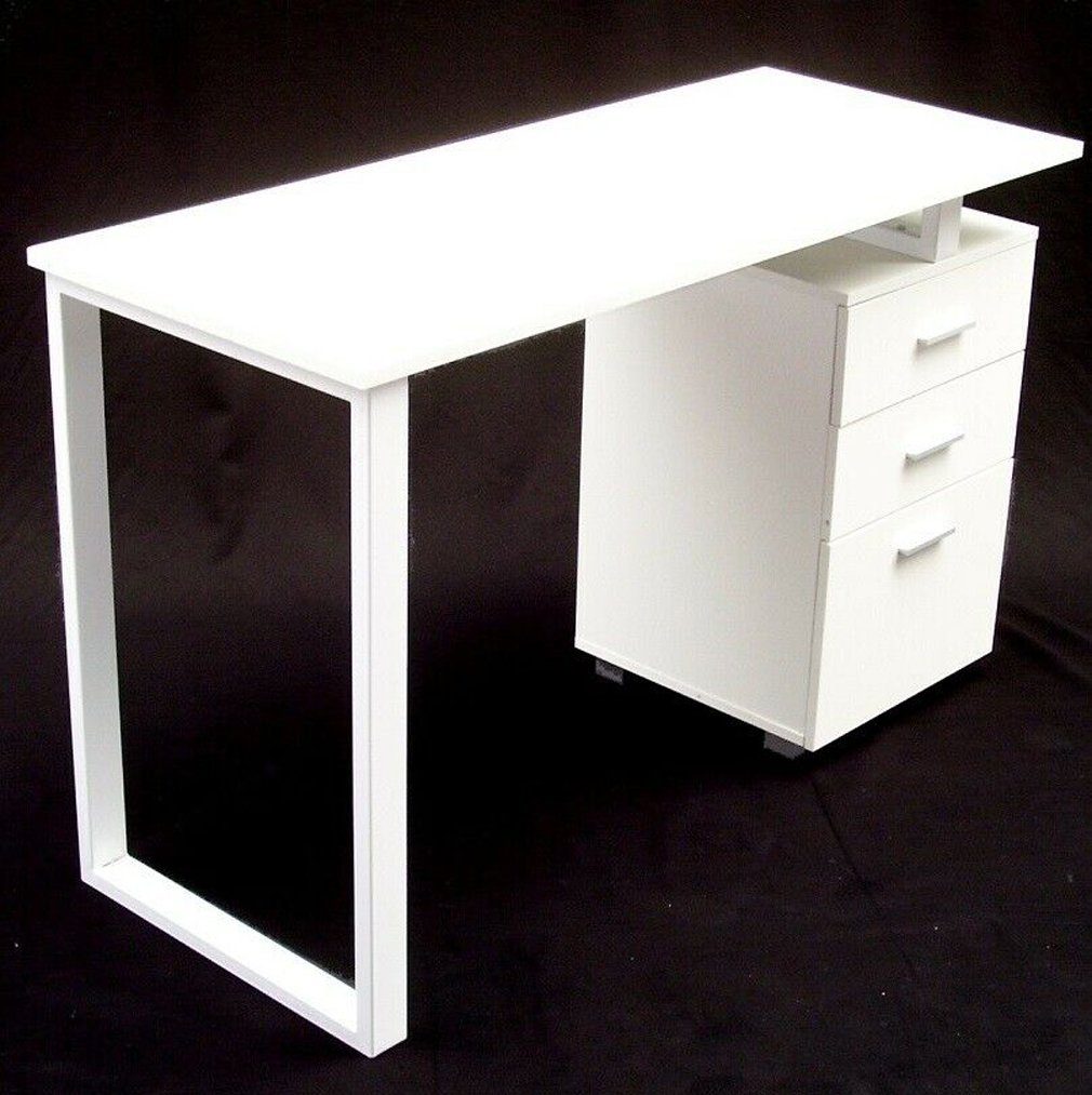 Apex Schreibtisch Schreibtisch 120x50 Weiß Bürotisch Computertisch Arbeitstisch (1-St) – Bild 2 von 5