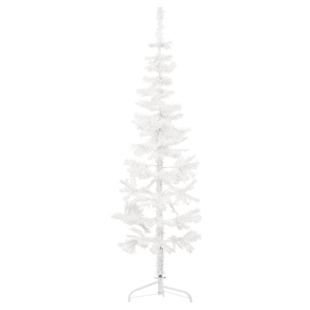 cm Weihnachtsbaum Schlank Halb-Weihnachtsbaum 120 Künstlicher furnicato Weiß Künstlicher Ständer mit