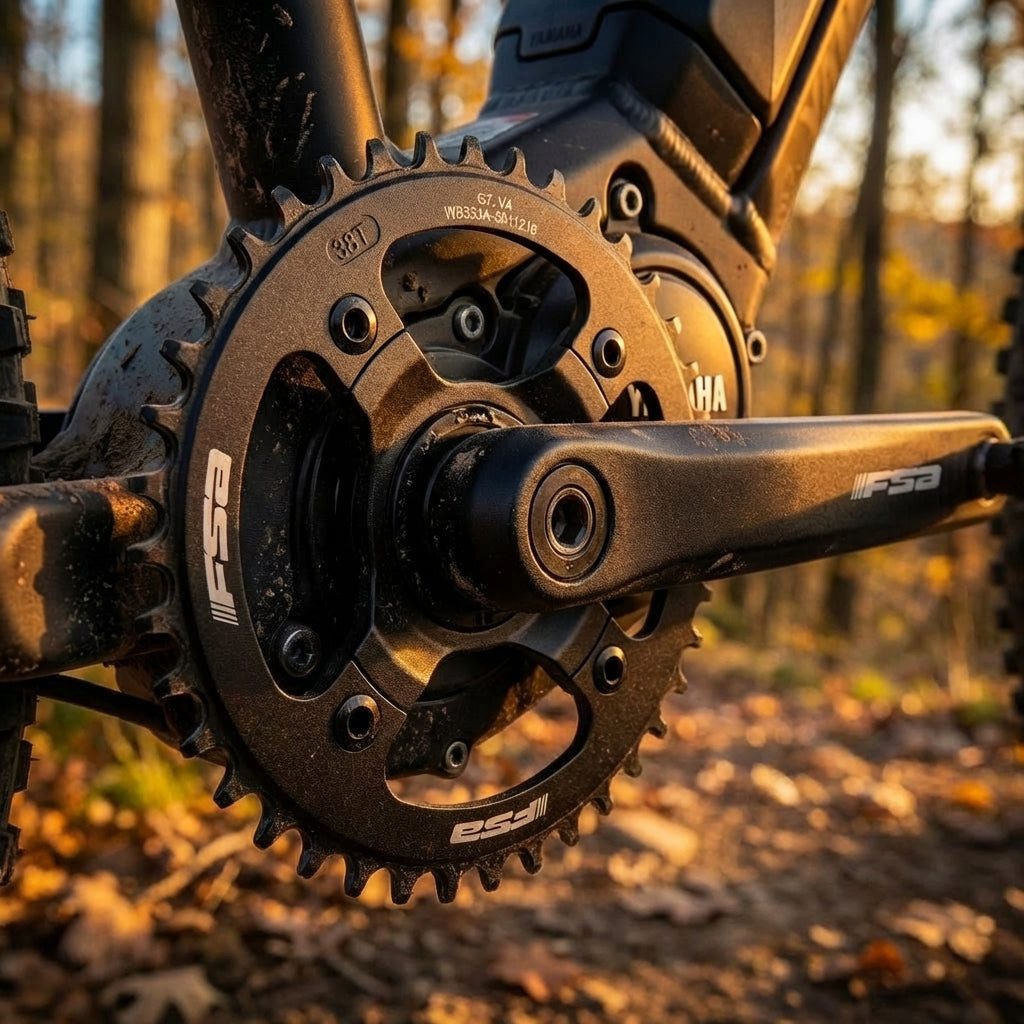 Yamaha FSA E-Bike Kettenblatt 38 Zähne für Yamaha Antrieb, 104 mm Lochkreis, E-Bike Akku