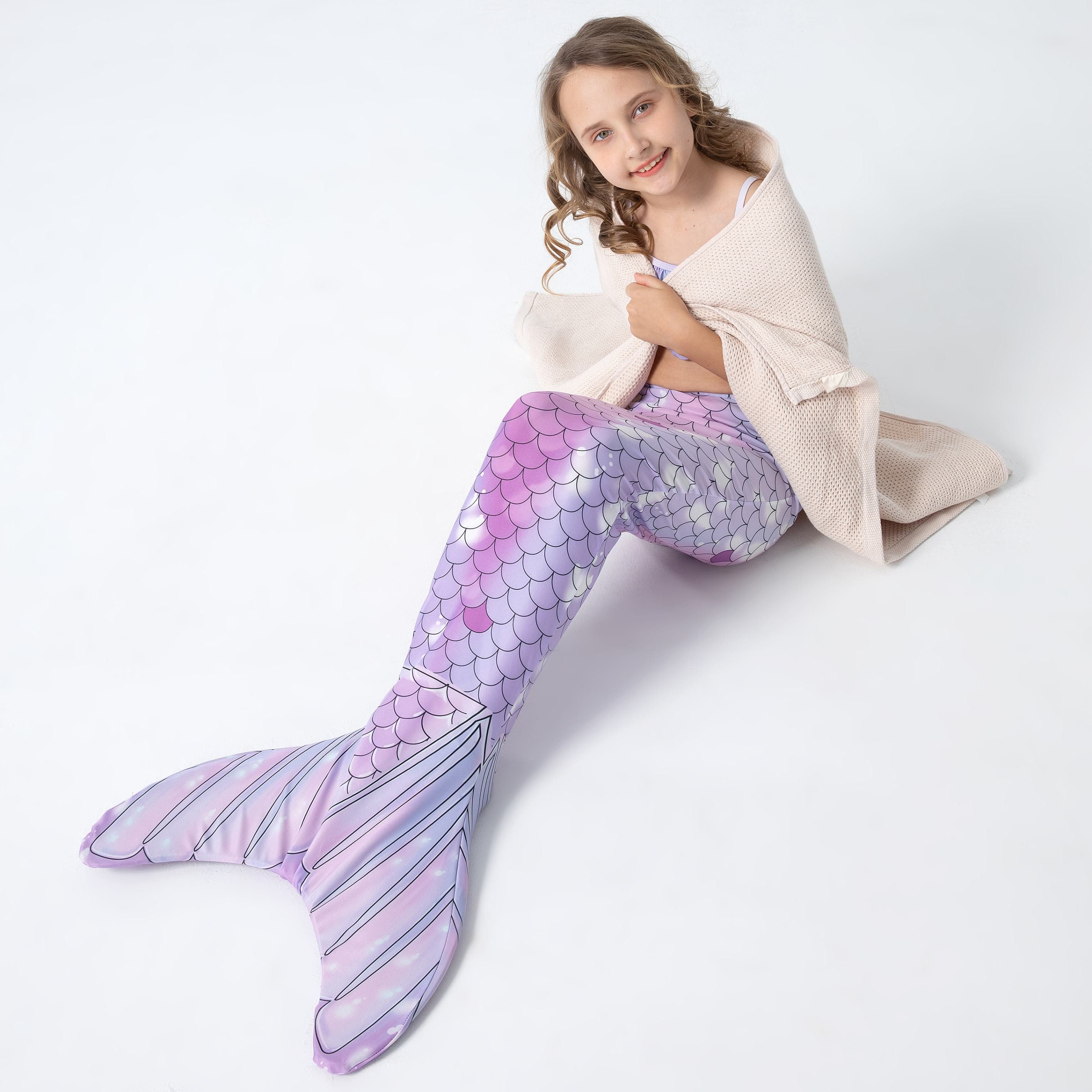 Corimori Monoflosse Meerjungfrauen-Flosse Mermaiding für Mädchen, Merjungfrauen Schwimmflosse mit Bikini Set