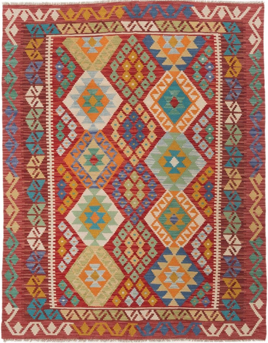 Orientteppich Kelim Afghan 157x196 Handgewebter Orientteppich, Nain Trading, rechteckig, Höhe: 3 mm