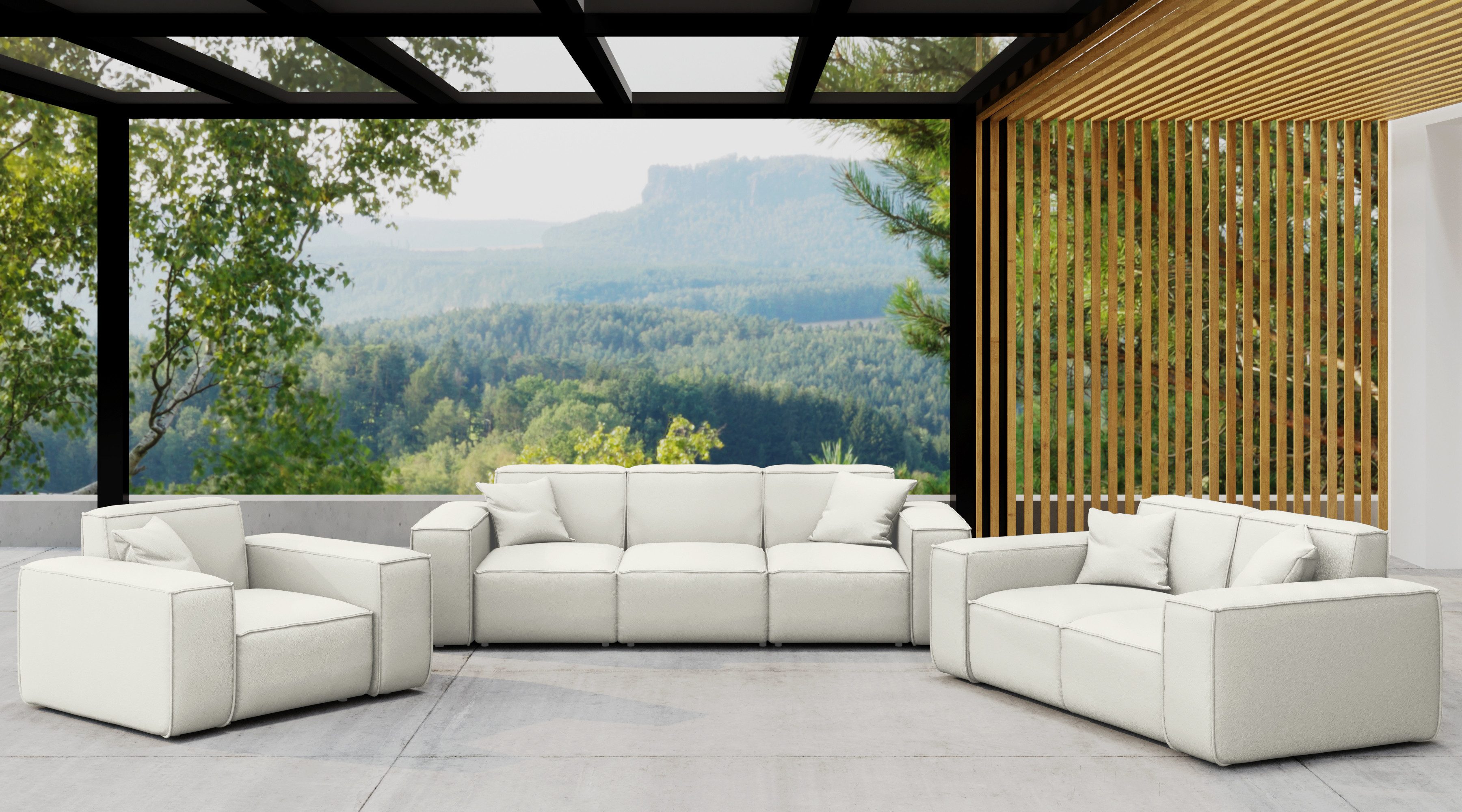 Kaiser Möbel Gartenlounge-Set Gartenmöbel-Set 3 2 1 für Garten, Terrasse, MALIBU Lounge-Set