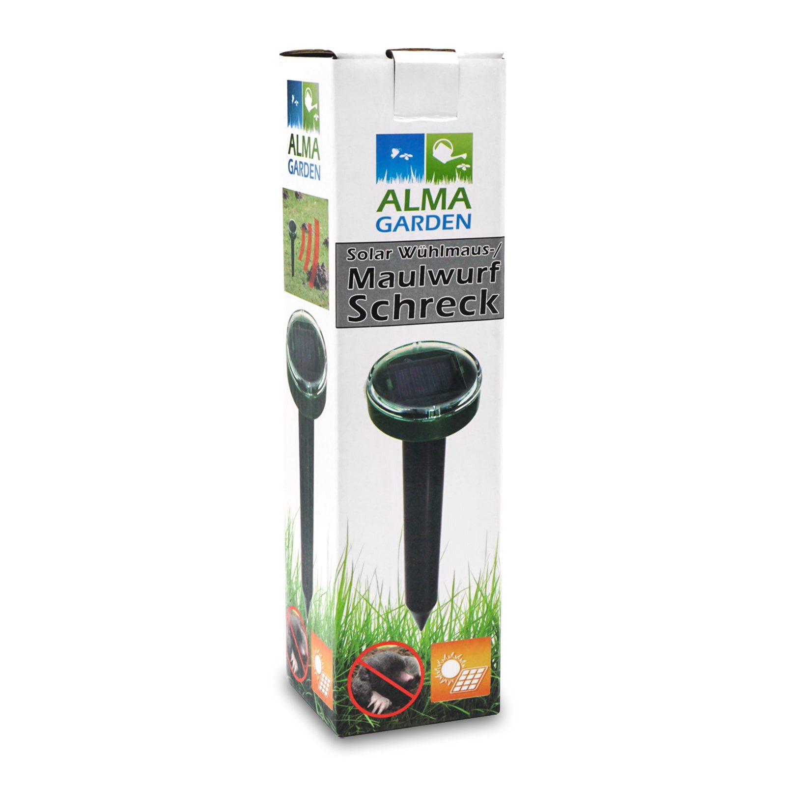 Alma Garden Vibrations-Tierabwehr Maulwurfschreck - Abwehr für Maus, Maulwurf, Nagetier & Co. Vertreiber, 4-tlg., Abschreckung mit Vibration und Ultraschall – Bild 4 von 5
