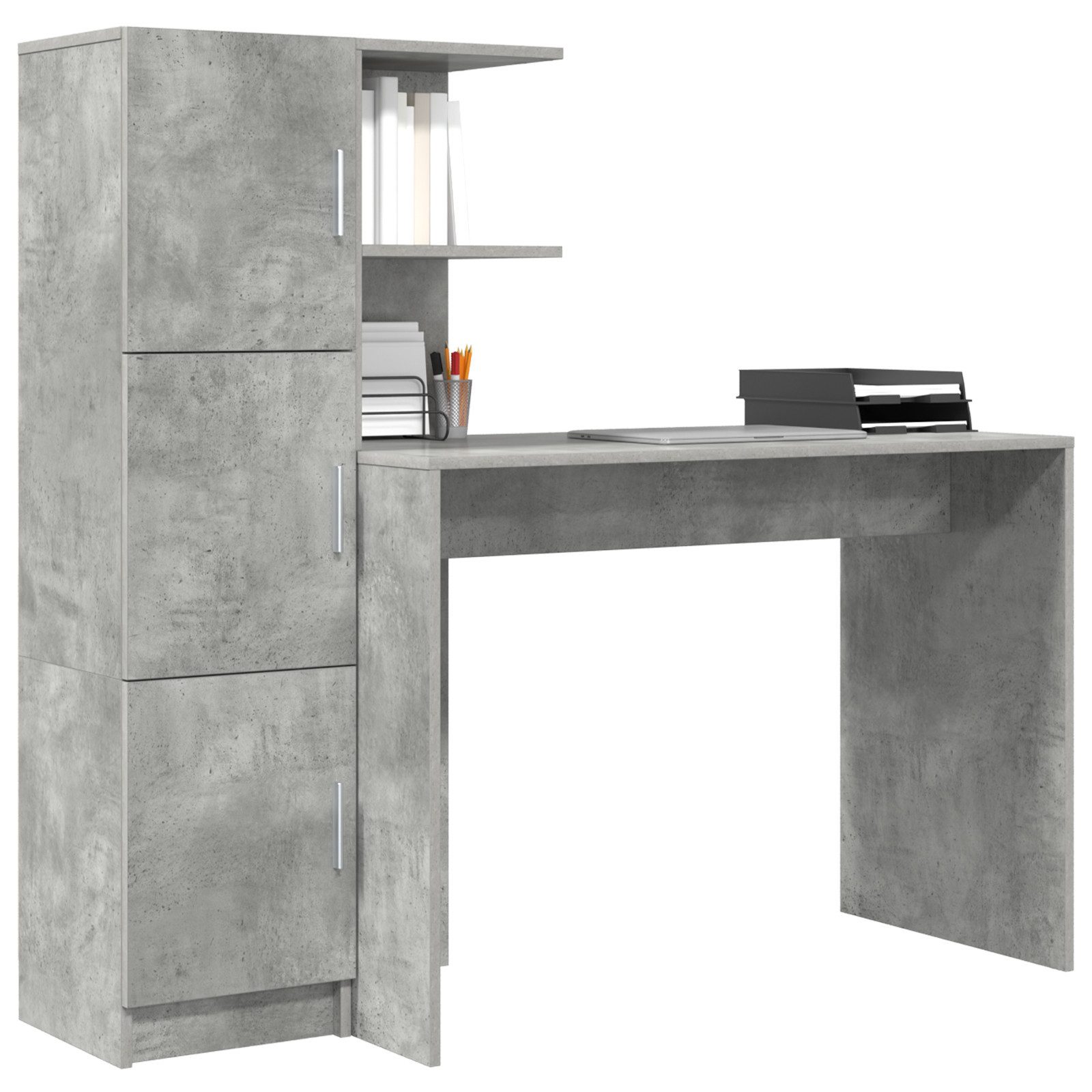 vidaXL Sideboard Schreibtisch mit Stauraum Beton günstig online kaufen