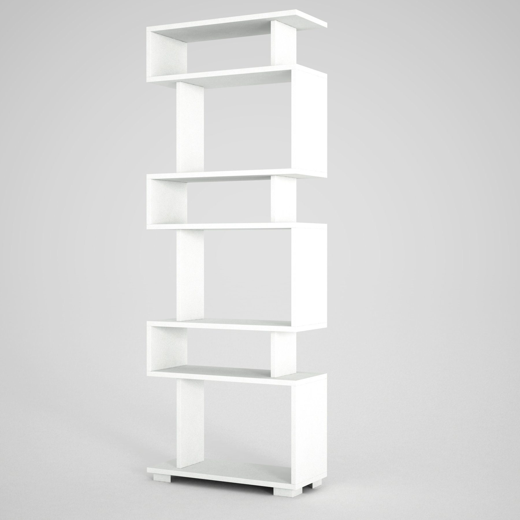 moebel17 mit Weiß, Bücherregal Standregal ausgefallenem Blok Design