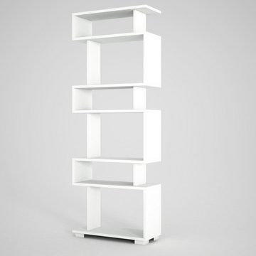 moebel17 Standregal Bücherregal Blok Weiß, mit ausgefallenem Design