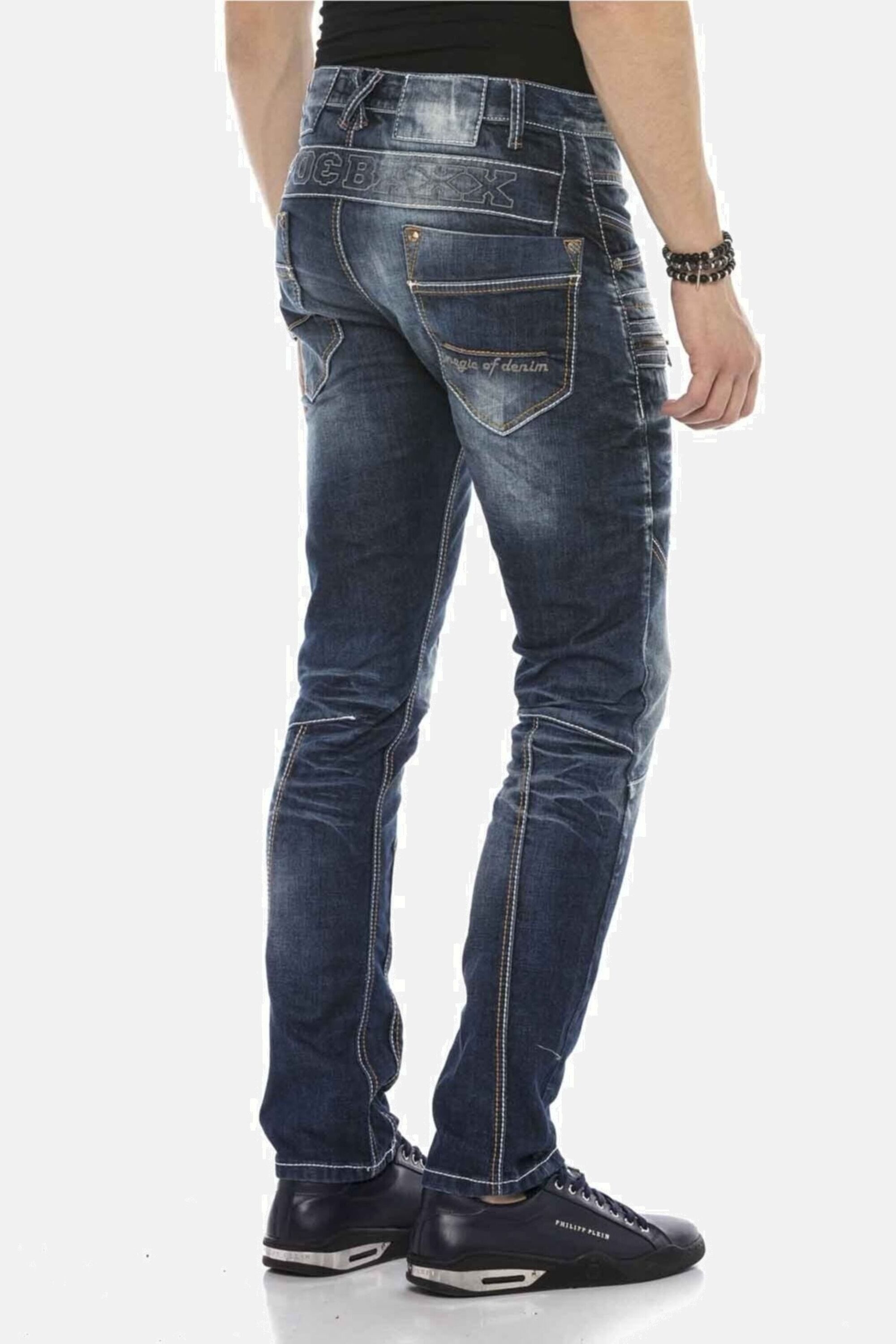Cipo & Baxx Regular-fit-Jeans DENIM bequeme Jeans mit Kontrastnähten, CD584 – Bild 3 von 5
