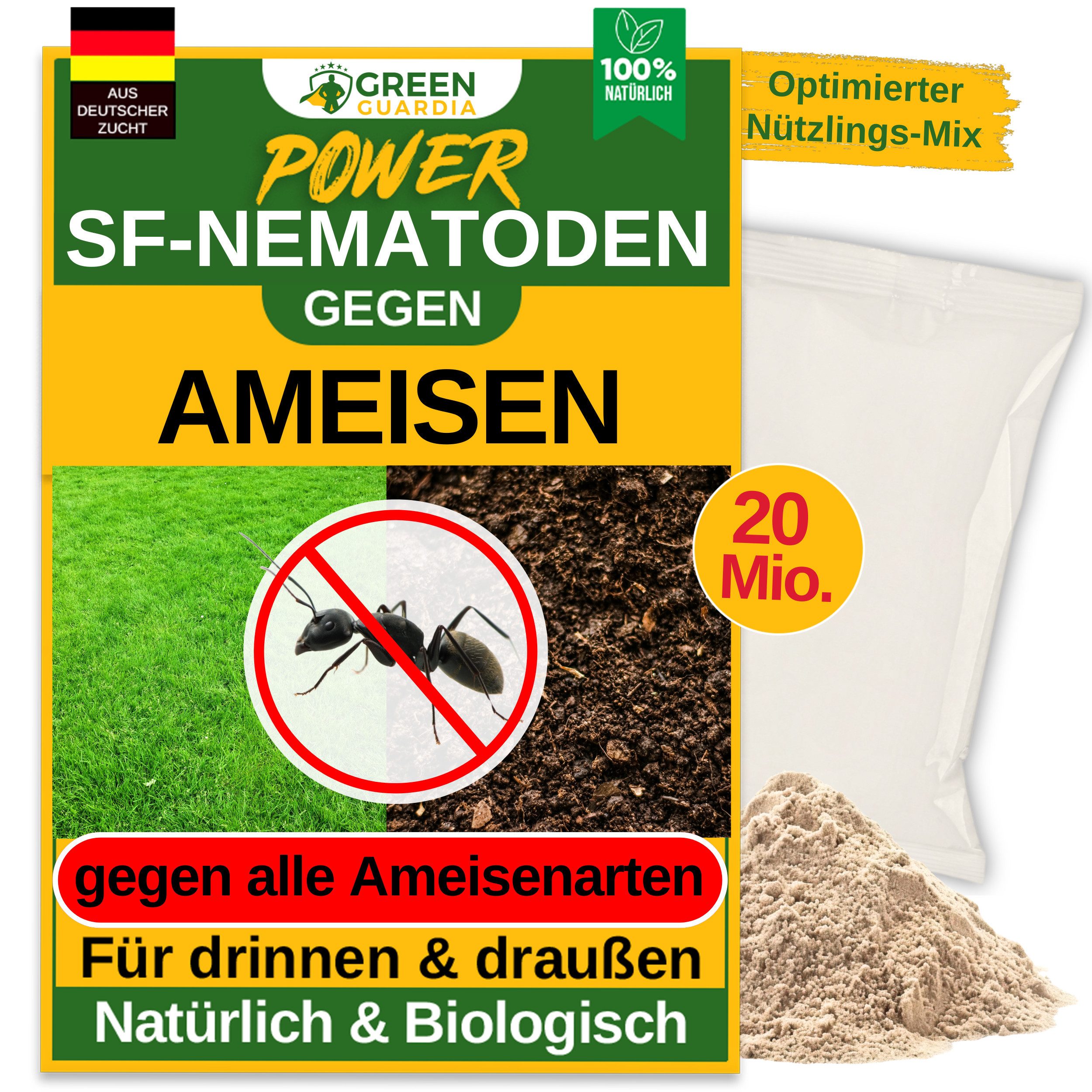 Insektenvernichter SF-Nematoden gegen Ameisen - 100% natürlich und chemiefrei
