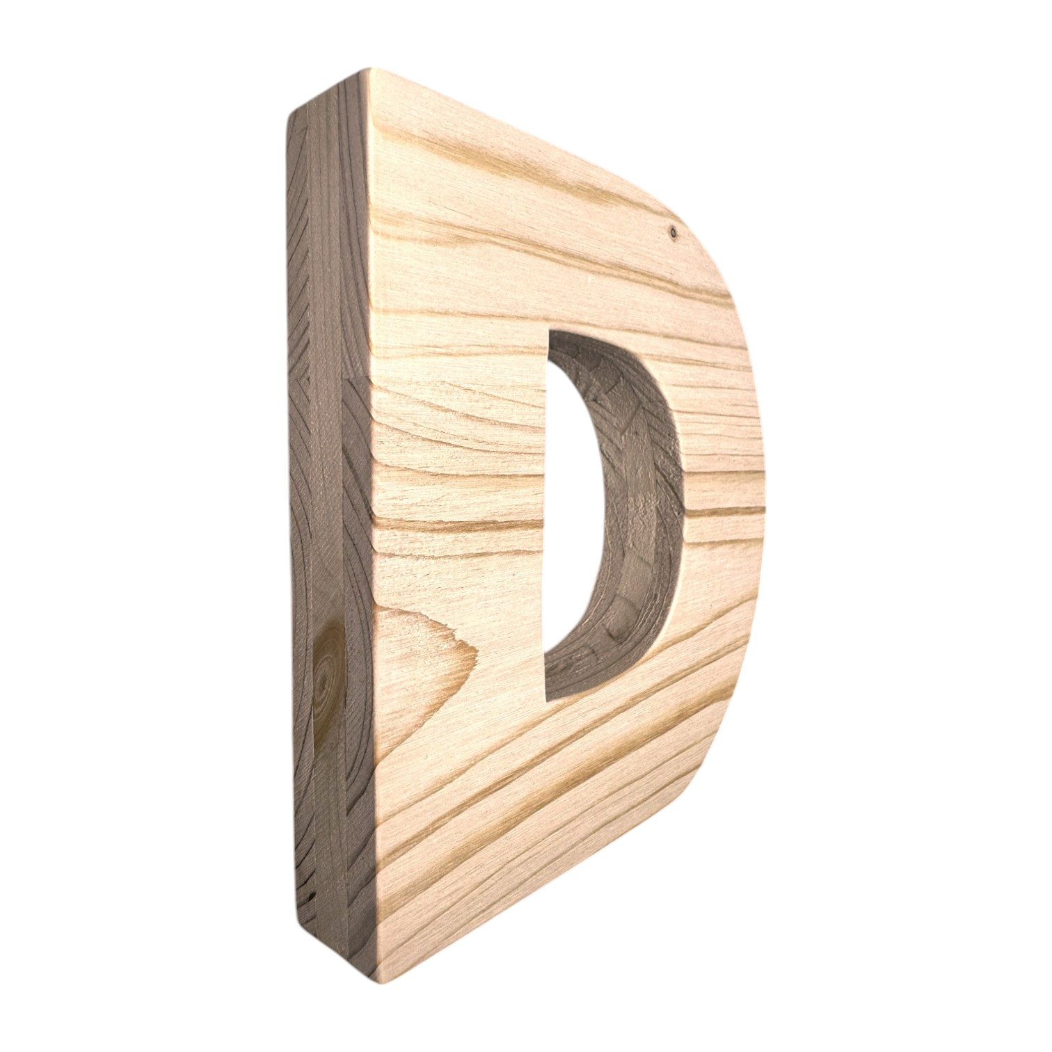 Zayno Deko-Buchstaben Holzbuchstabe "D" aus massivem Fichtenholz (Packung, 1 St., Fördert das Kennenlernen des Alphabetes), in liebevoller Handarbeit aus hochwertigem Fichtenholz gefertigt.