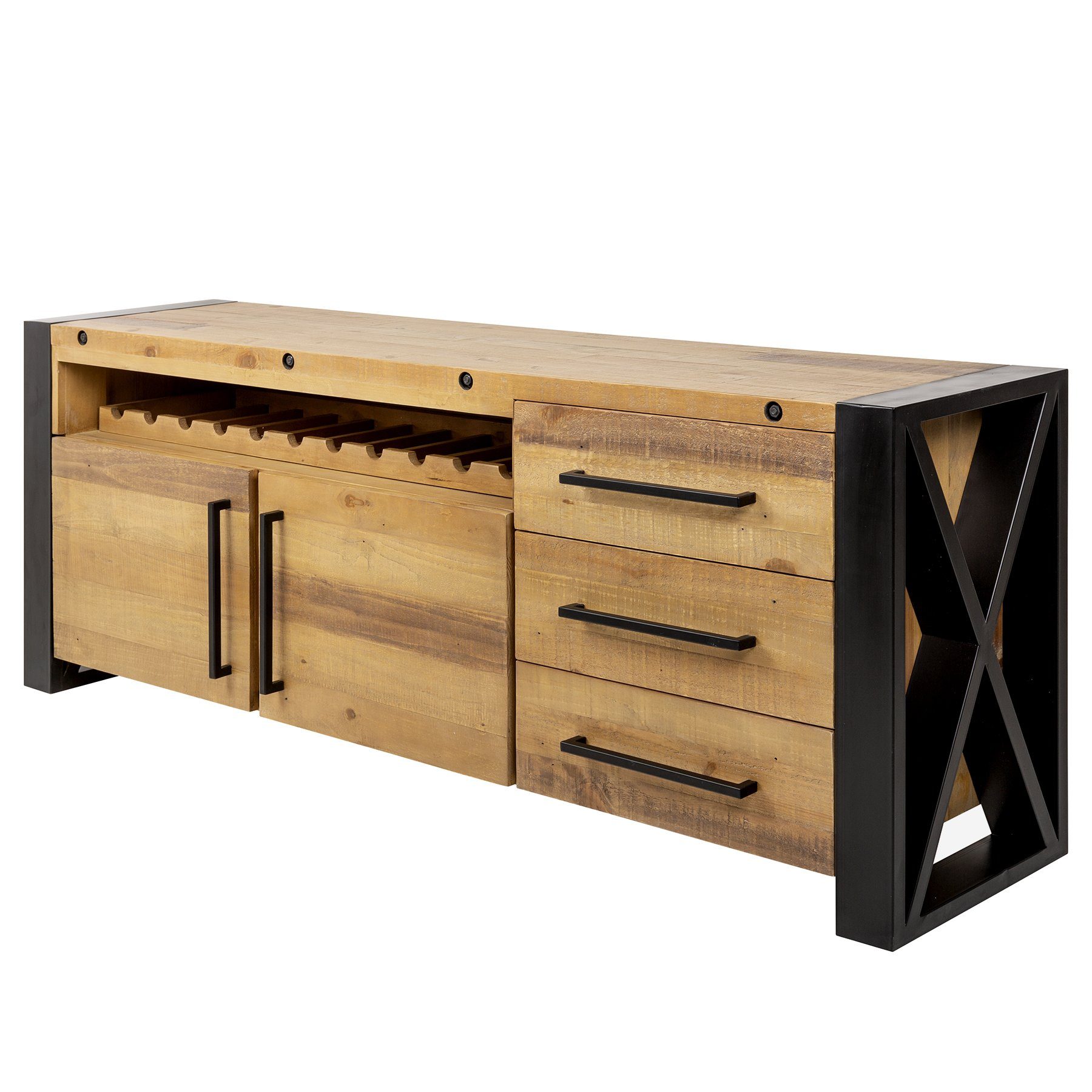 riess-ambiente Sideboard THOR 195cm vintage braun / schwarz (Einzelartikel, günstig online kaufen