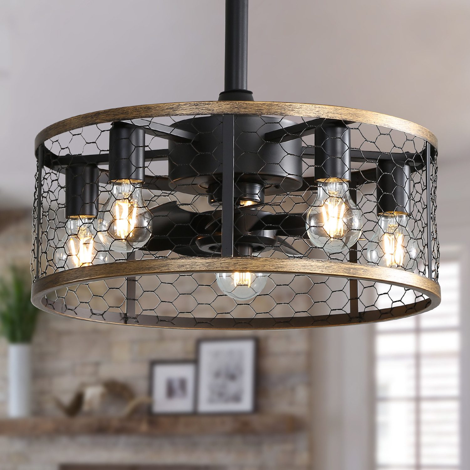 Fanttik Deckenleuchten Deckenleuchte mit Ventilator, Deckenventilator günstig online kaufen