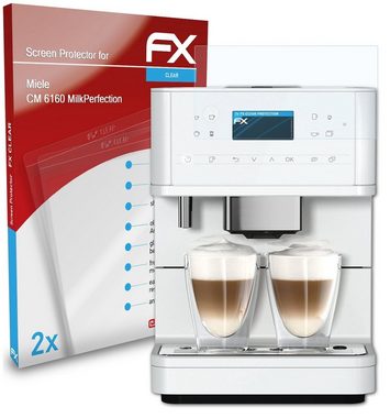 atFoliX Schutzfolie Displayschutz für Miele CM 6160 MilkPerfection, (2 Folien), Ultraklar und hartbeschichtet