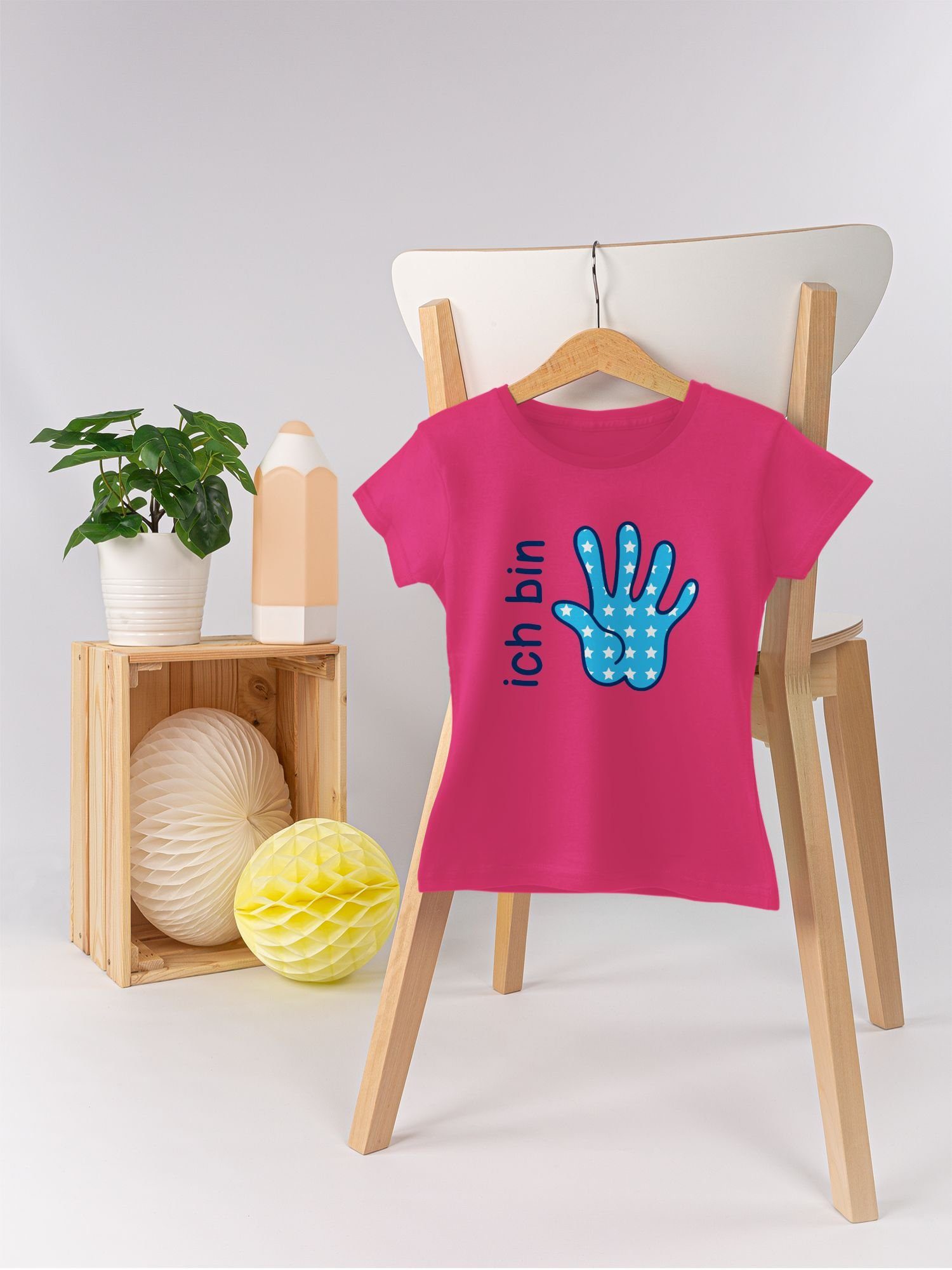 blau 5. Fuchsia 1 T-Shirt Zeichensprache bin fünf Shirtracer Ich Geburtstag