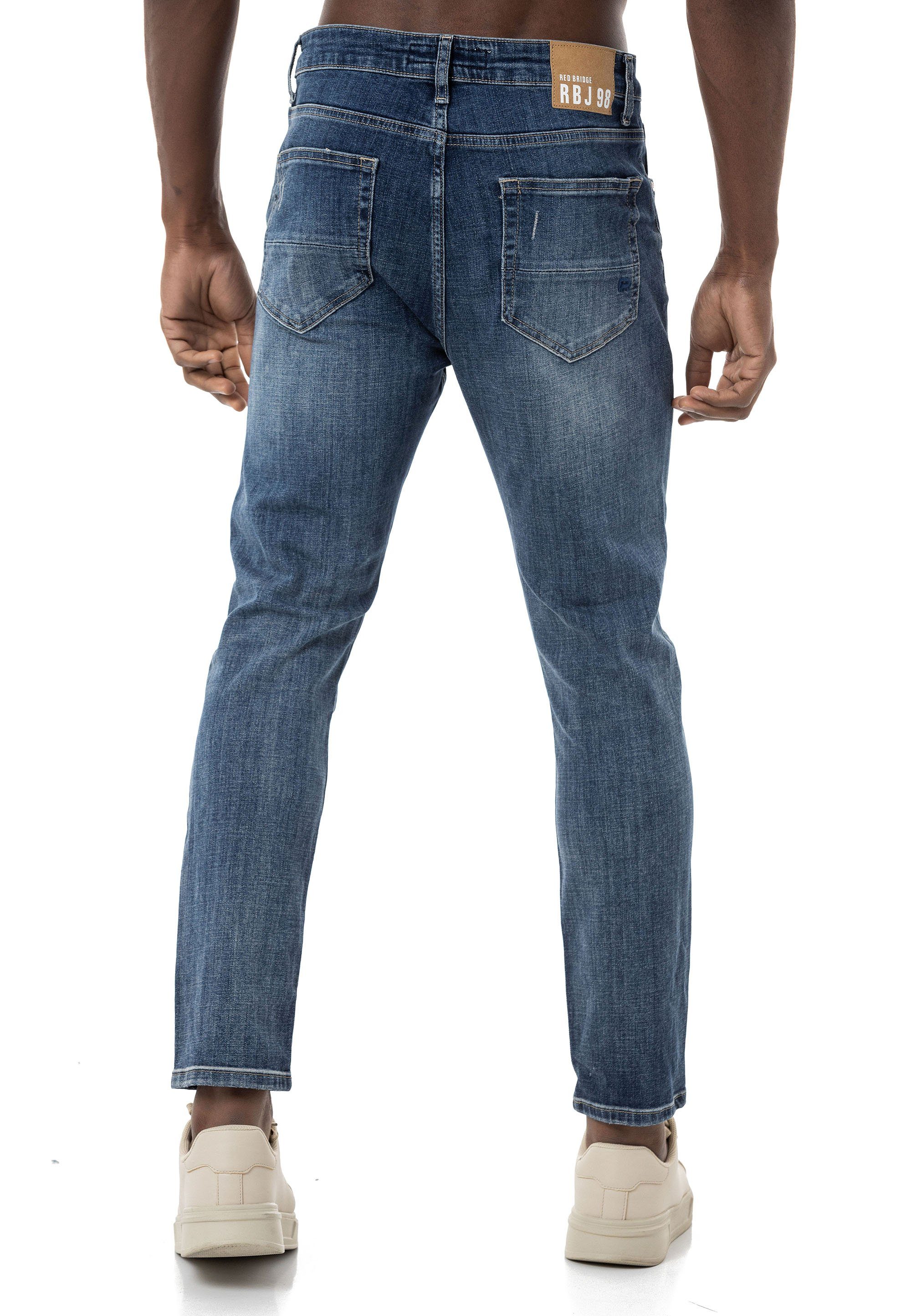 RedBridge Destroyed-Jeans lässige Denim Blau 5-Pocket-Style Hose